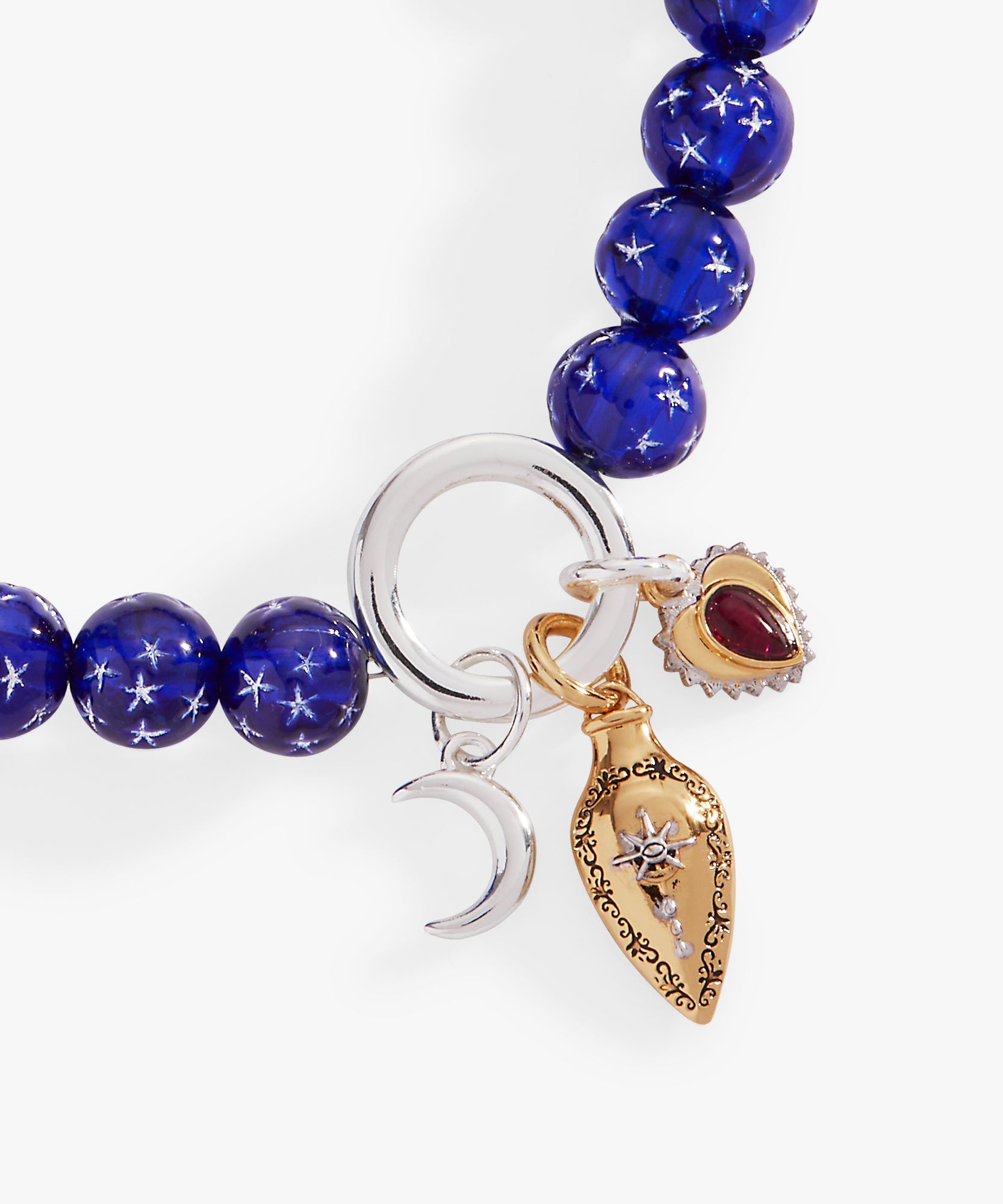 Moon Magic Beaded Charm Bolo Bracelet