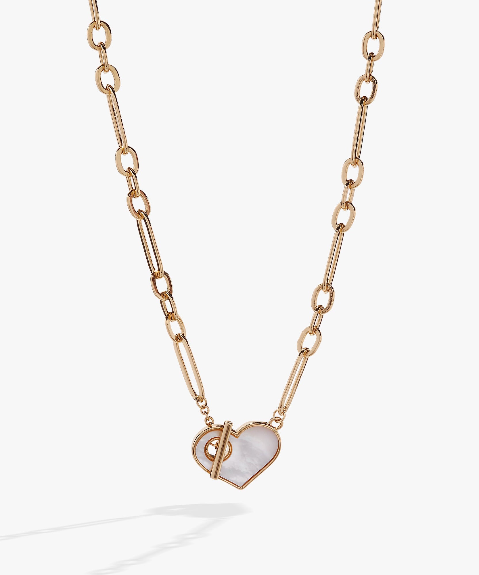 Heart Mother of Pearl Toggle Necklace