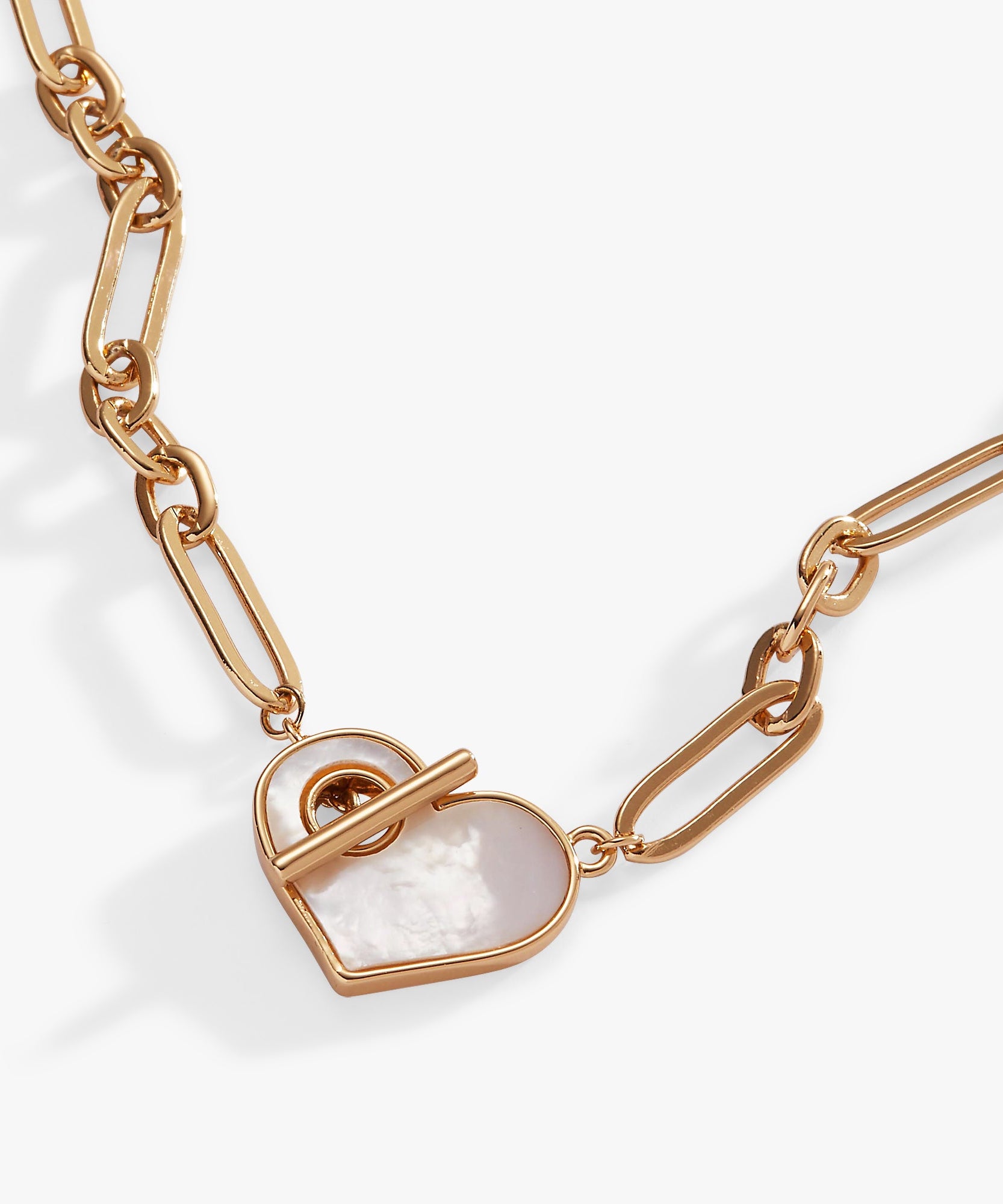 Heart Mother of Pearl Toggle Necklace