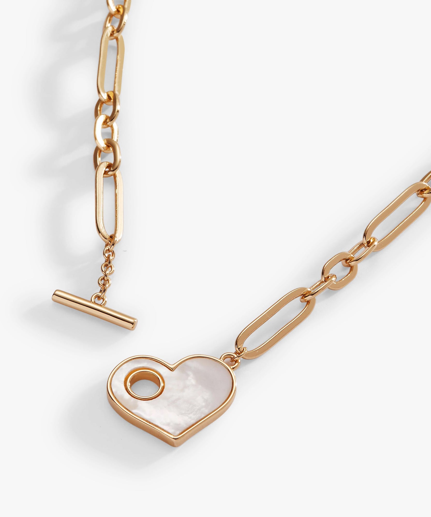 Heart Mother of Pearl Toggle Necklace
