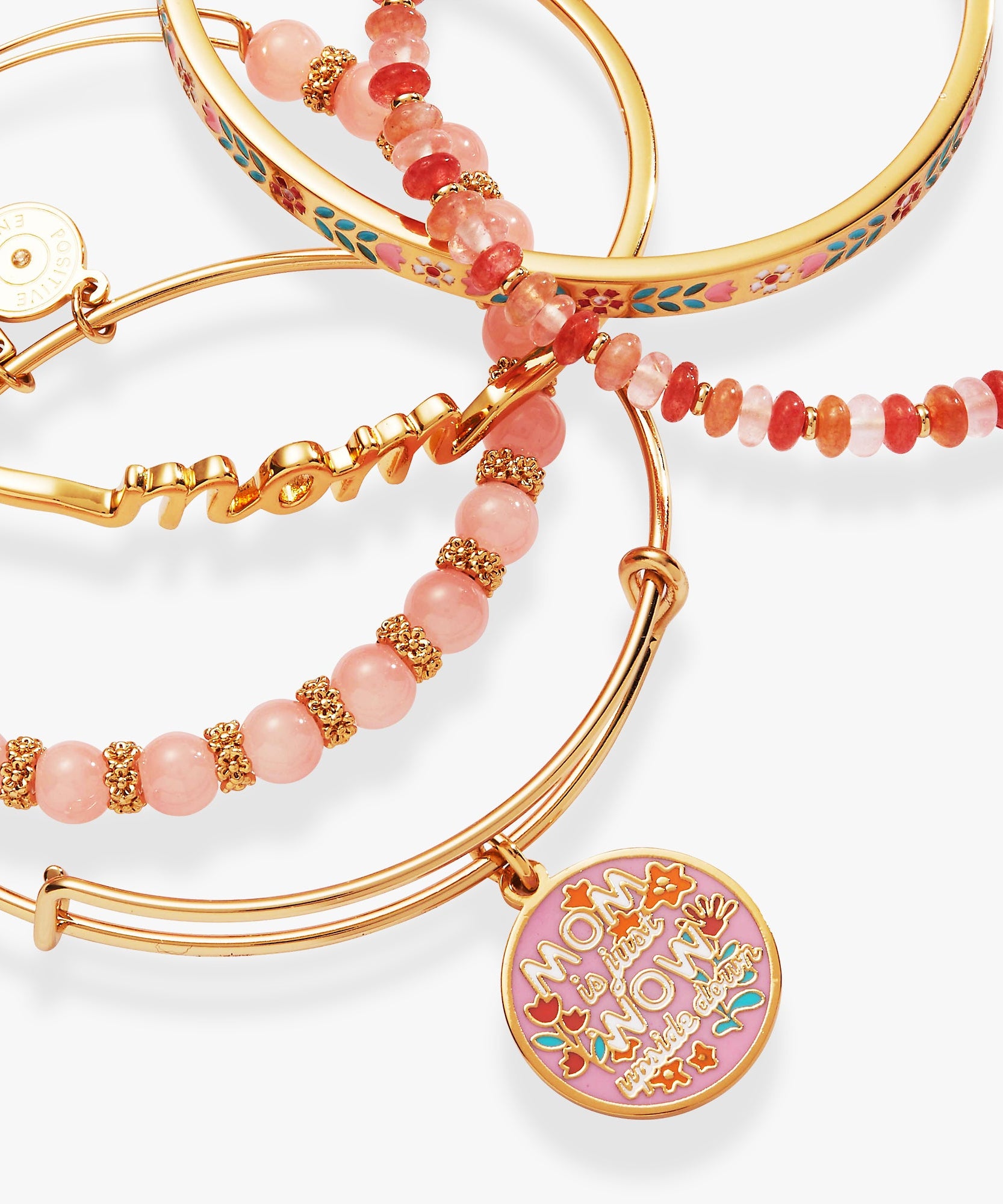 'Mom Is Just Wow Upside Down' Bangle Set of 5
