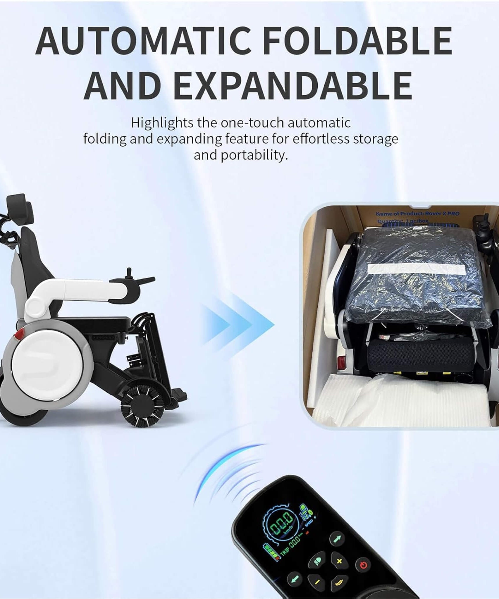 Motivo One-Touch Zero Gravity Electric Folding Wheelchair [FDA-Approved] (SAK20968)