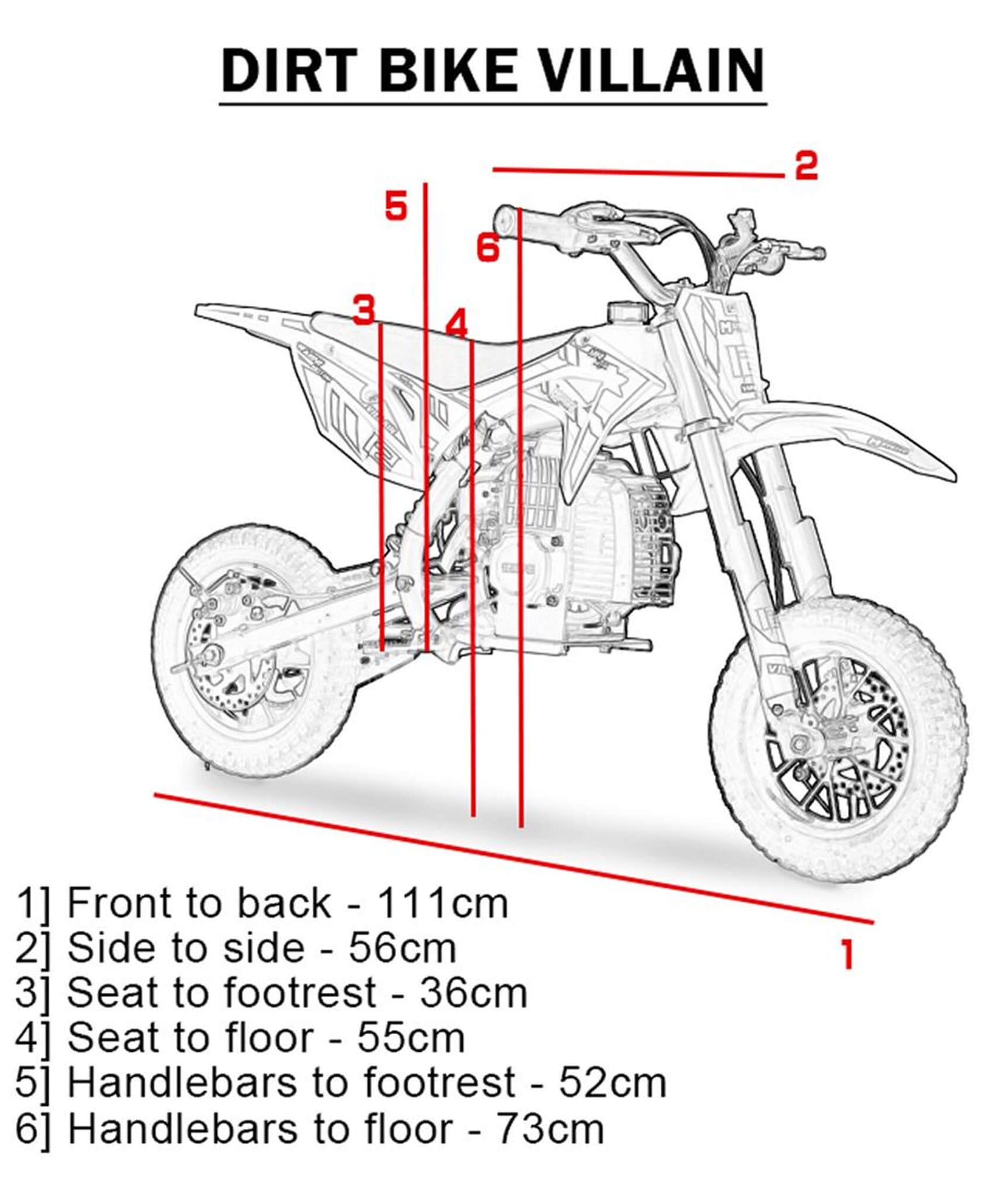 MotoTec Villain 52CC 2-Stroke Kids Gas Dirt Bike (SAK59274)