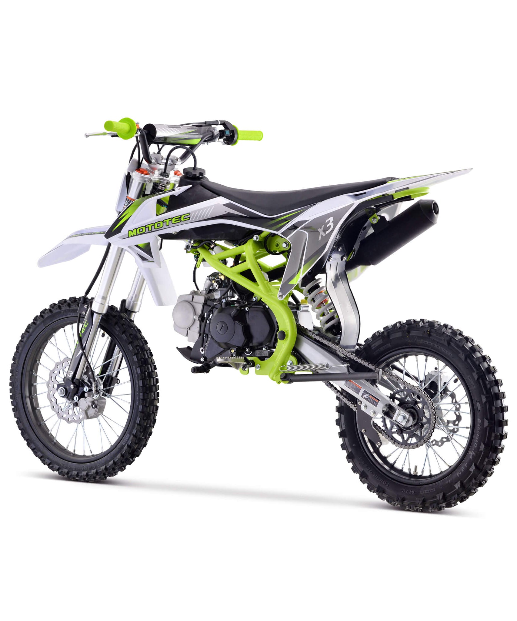 MotoTec X3 125CC 4-Stroke Green Gas-Powered Dirt Bike (SAK86035)