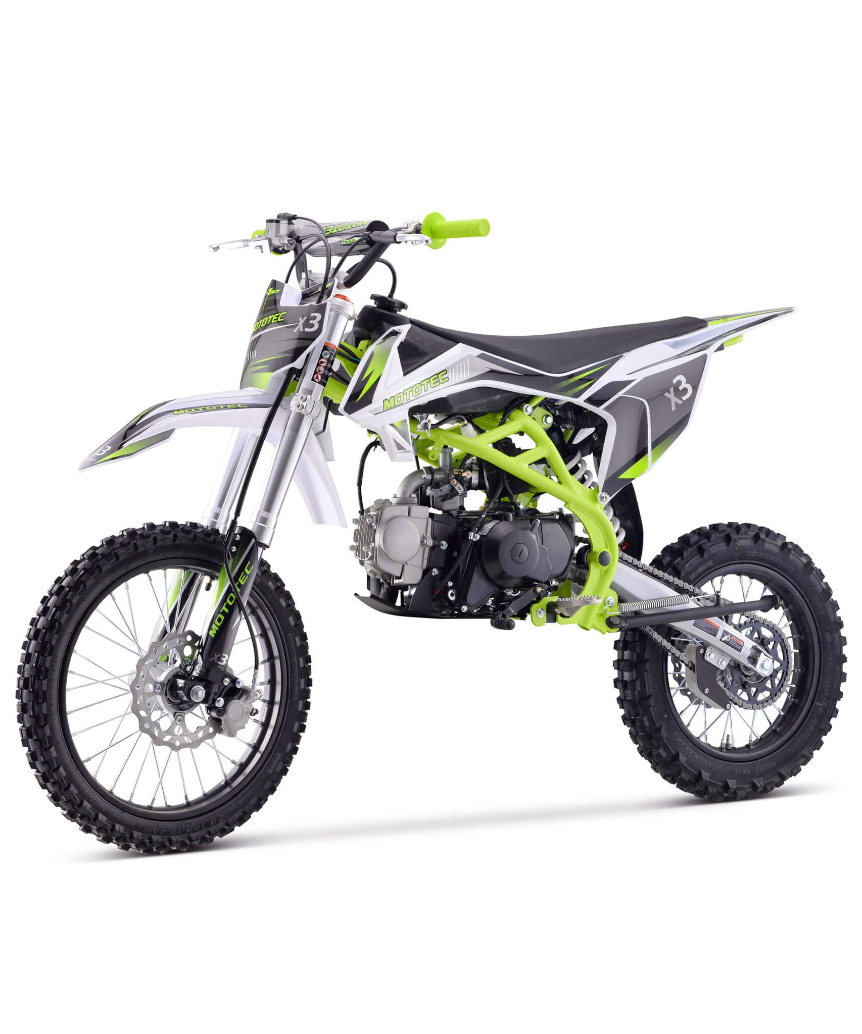 MotoTec X3 125CC 4-Stroke Green Gas-Powered Dirt Bike (SAK86035)