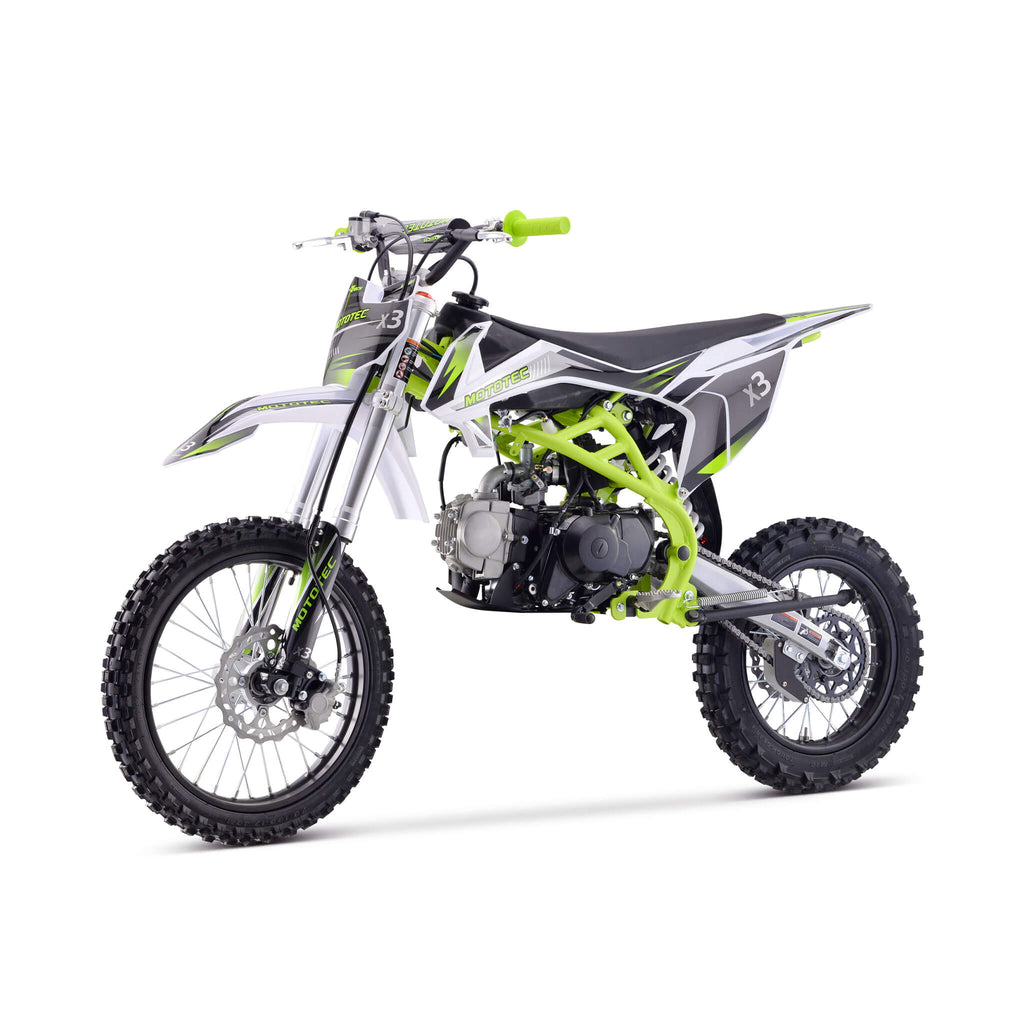 MotoTec X3 125CC 4-Stroke Green Gas-Powered Dirt Bike (SAK86035)