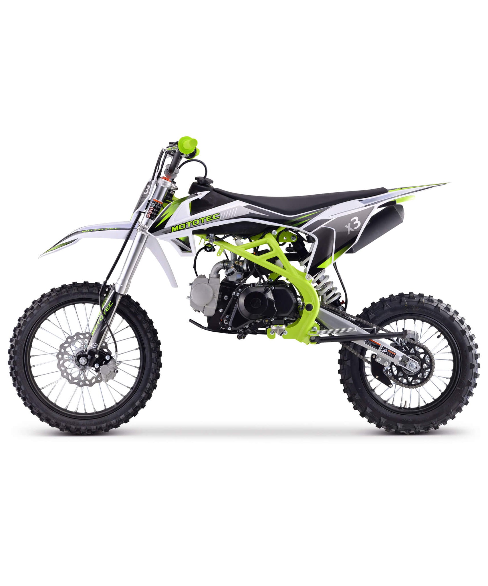 MotoTec X3 125CC 4-Stroke Green Gas-Powered Dirt Bike (SAK86035)
