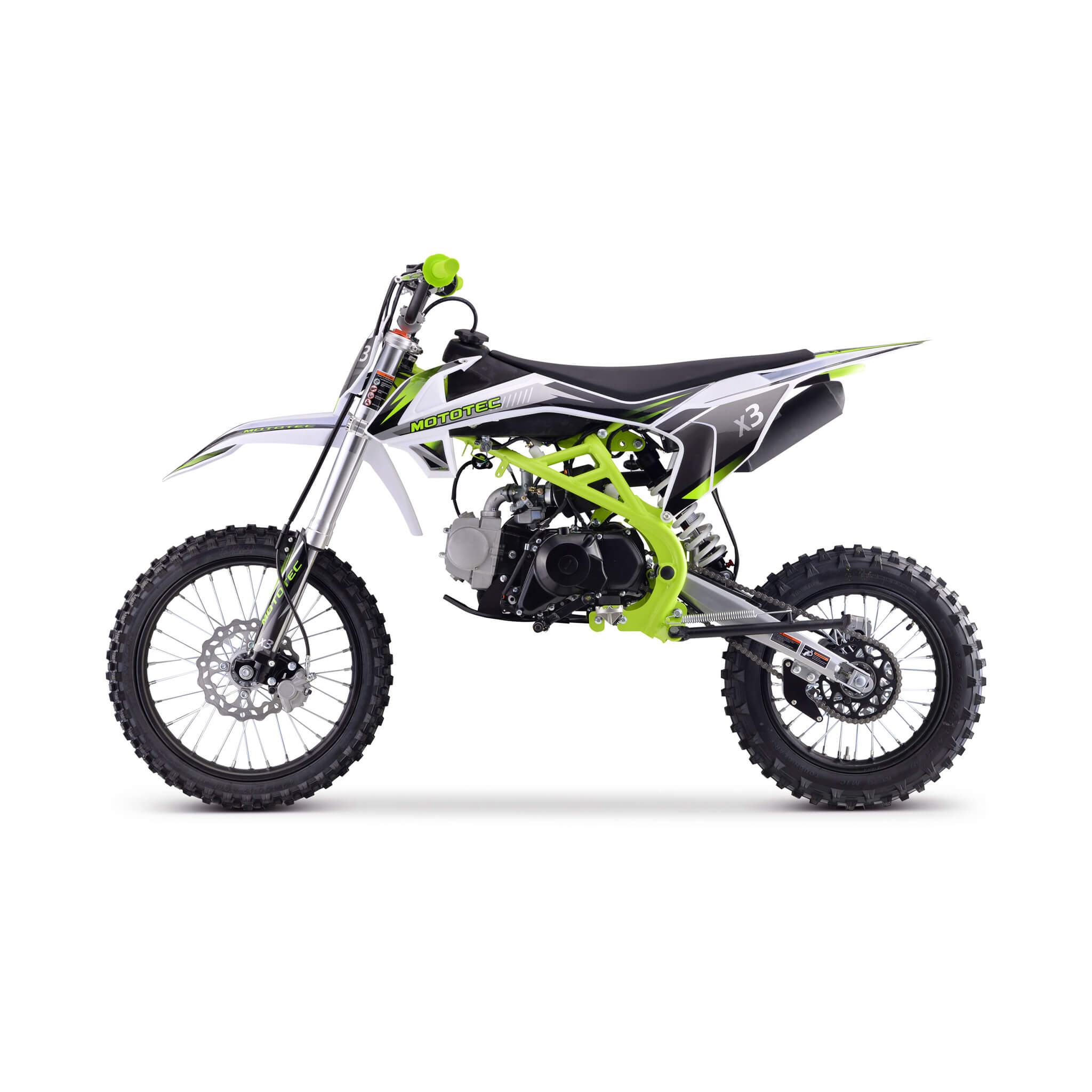 MotoTec X3 125CC 4-Stroke Green Gas-Powered Dirt Bike (SAK86035)