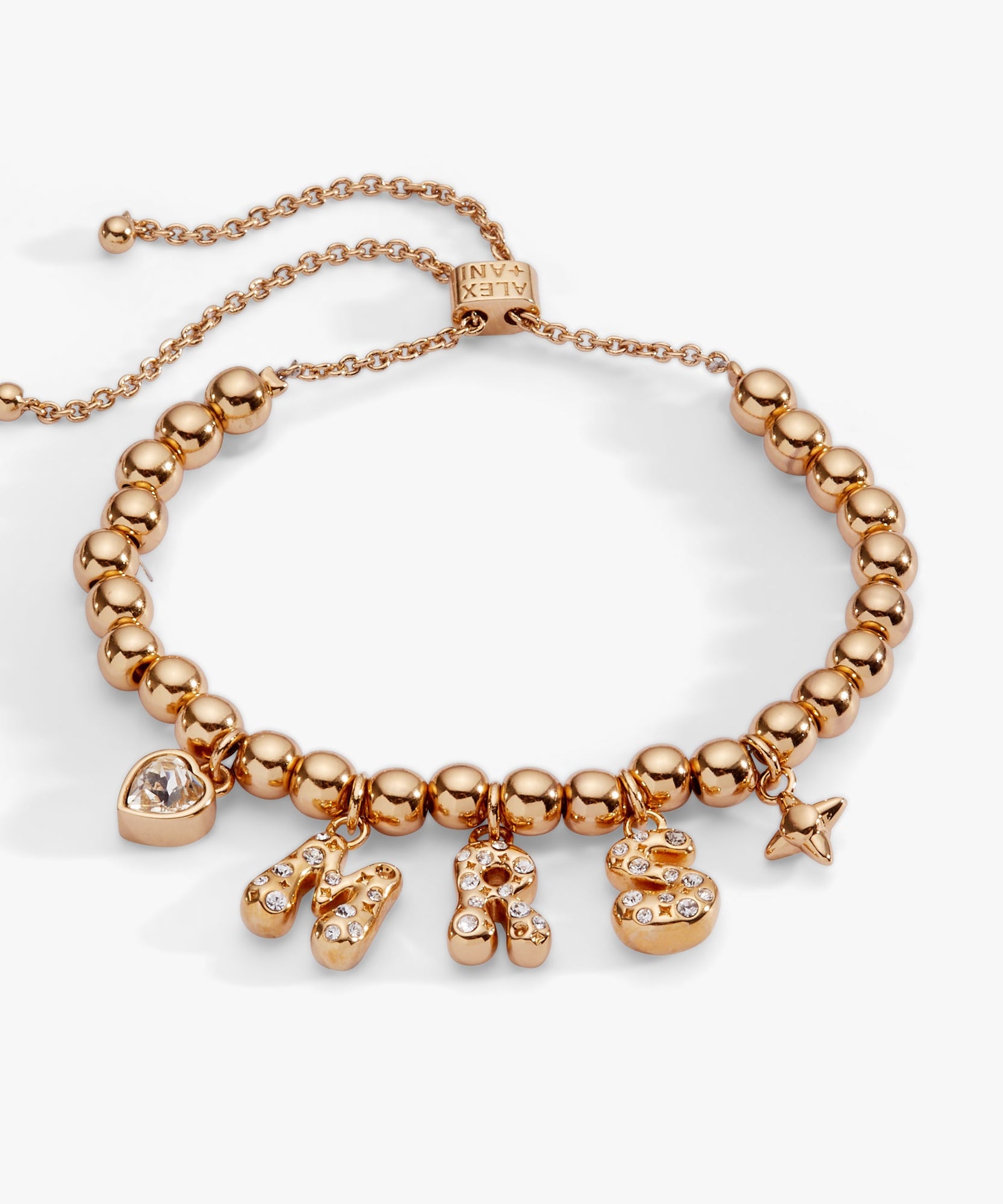 'Mrs" Beaded Bubble Bolo Bracelet