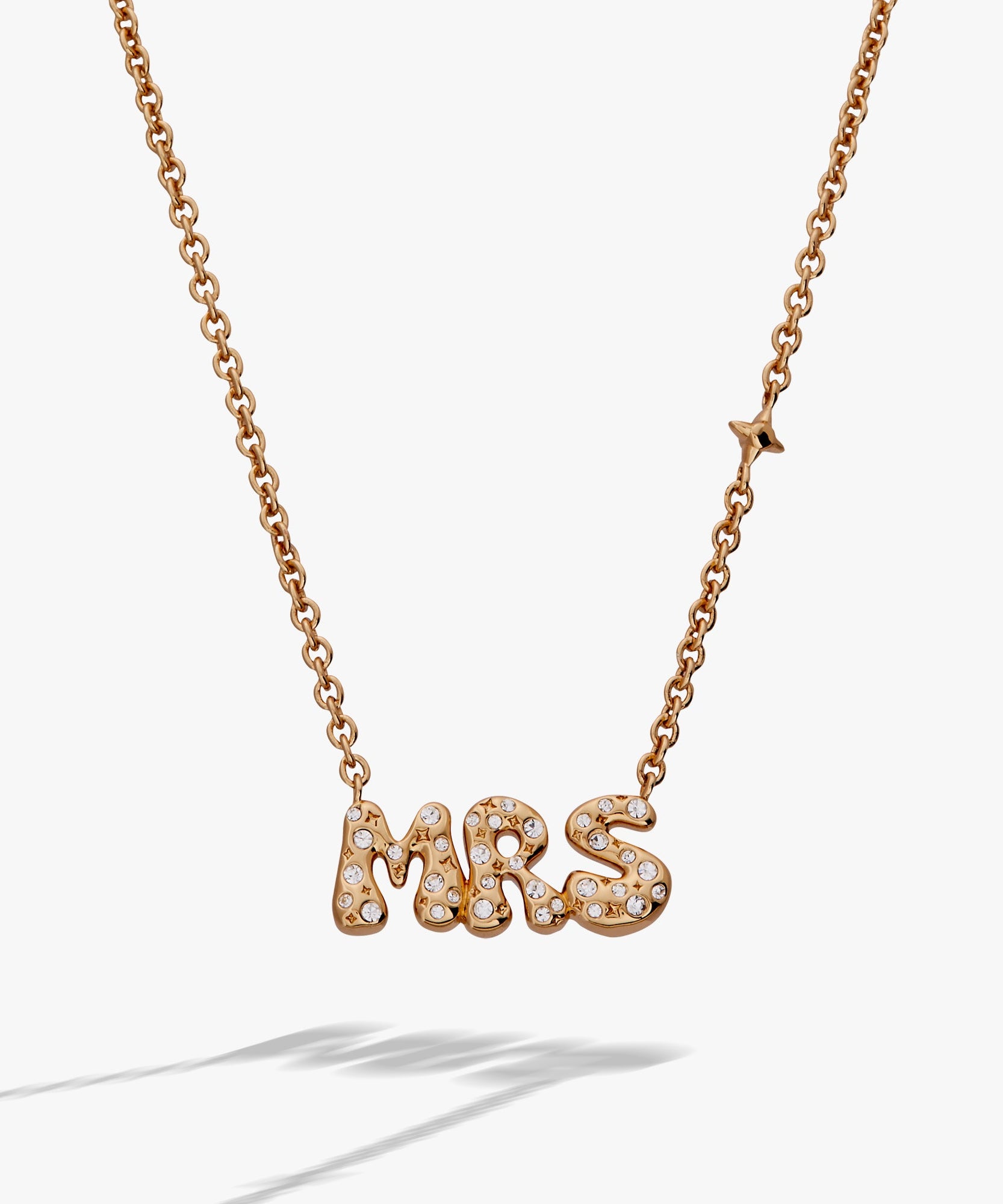 'Mrs' Bubble Crystal Pendant Necklace