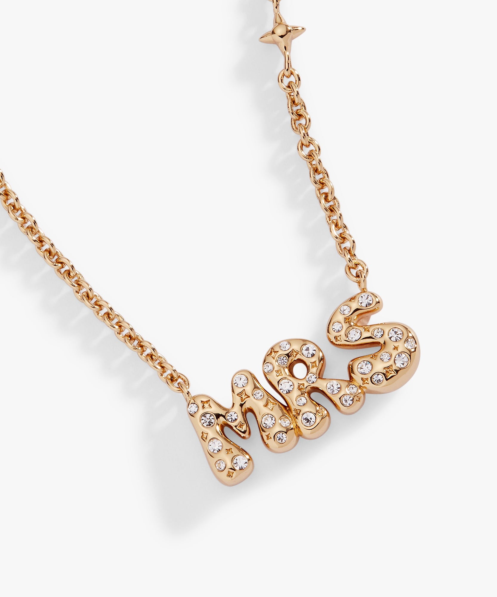 'Mrs' Bubble Crystal Pendant Necklace