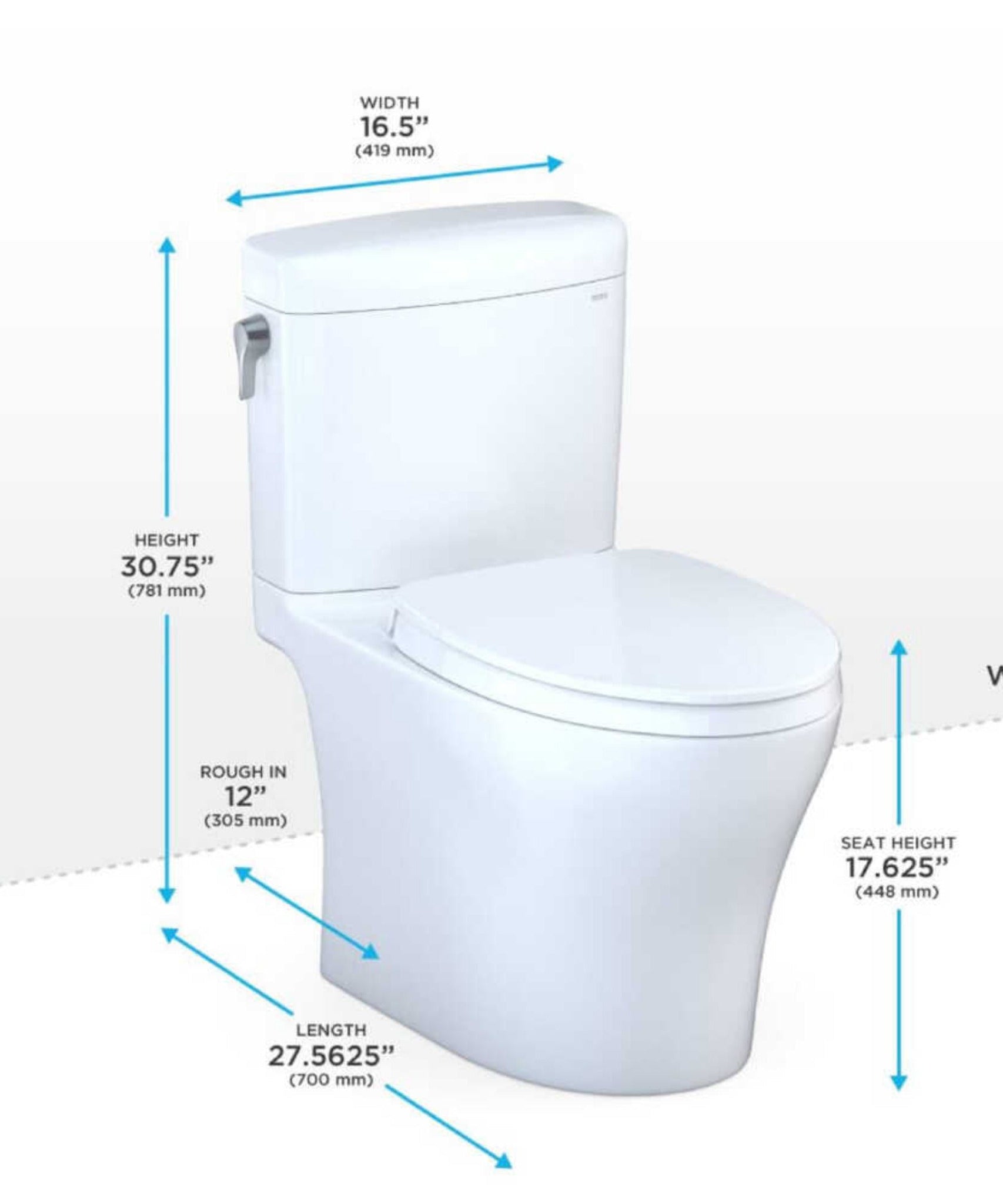 [MS436124CEMFGN#01] TOTO Aquia IV Cube Dual Flush Universal Height Toilet With Soft Close Bidet Seat (SAK57519)