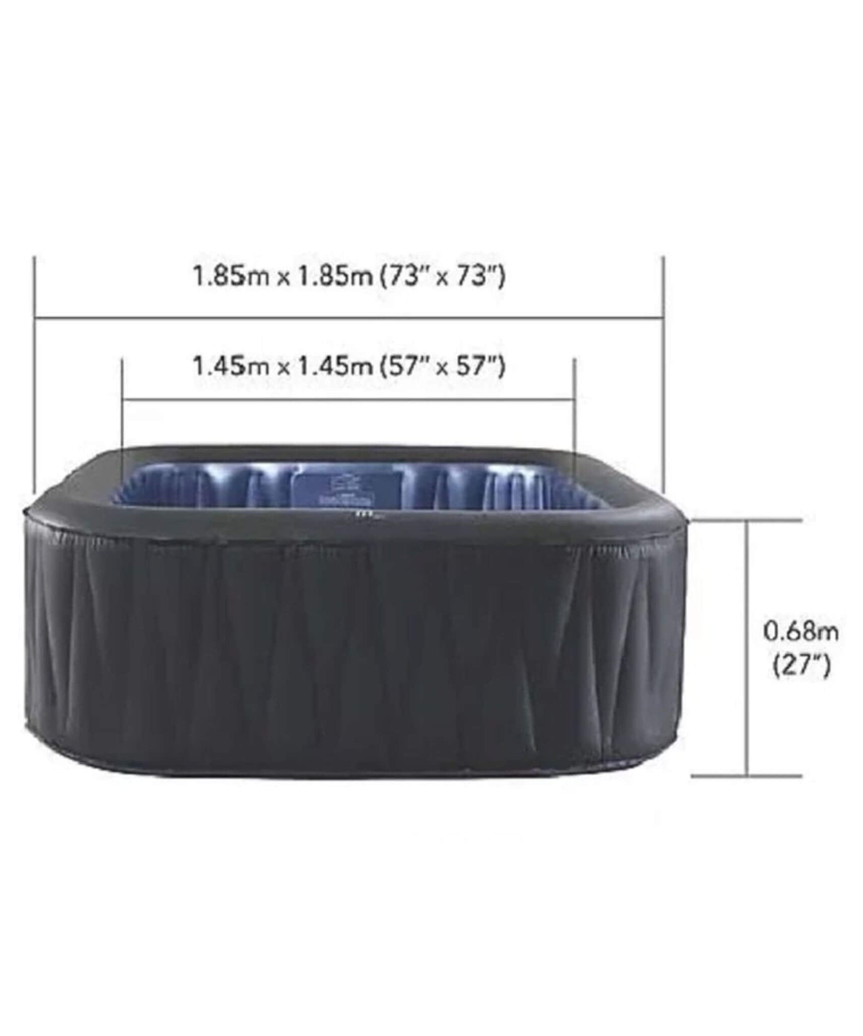 MSpa Tekapo Comfort Series Six-Person Inflatable Square Bubble Spa Hot Tub With 132 Bubble Jets [C-TE062] (SAK80641)