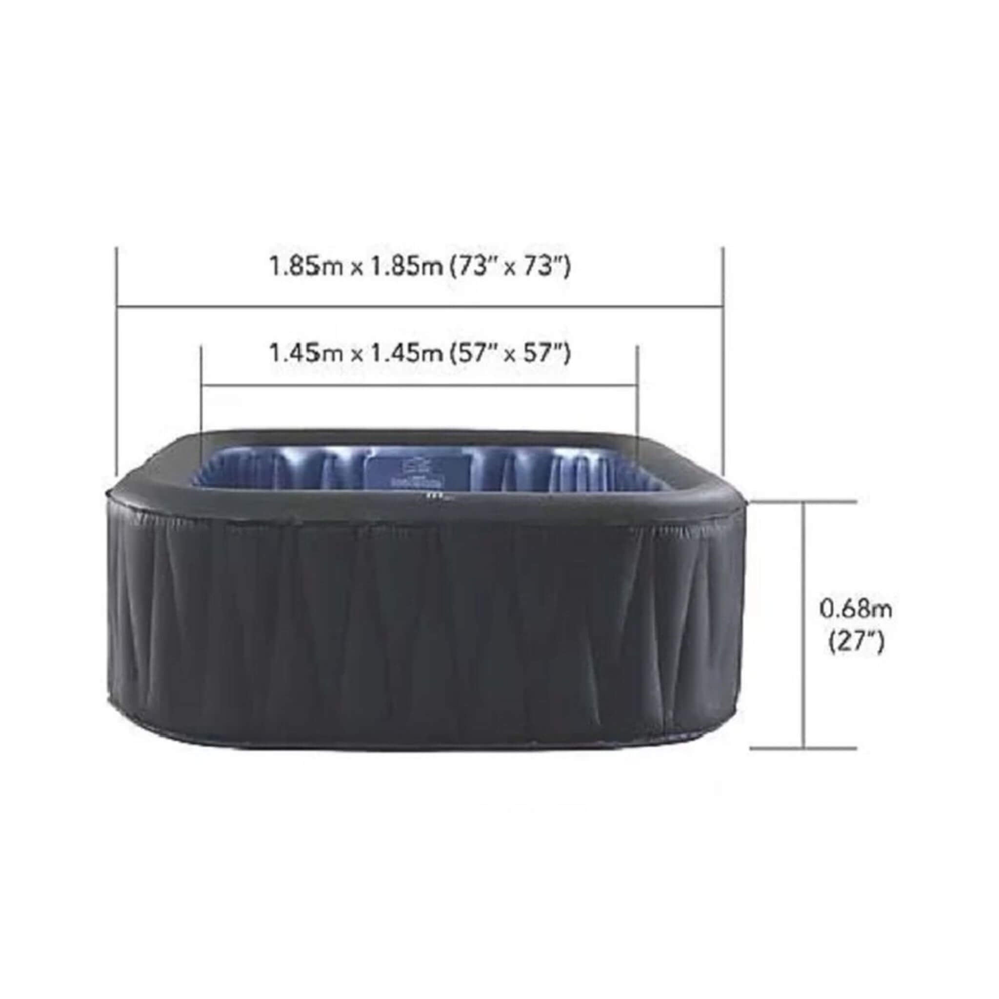 MSpa Tekapo Comfort Series Six-Person Inflatable Square Bubble Spa Hot Tub With 132 Bubble Jets [C-TE062] (SAK80641)