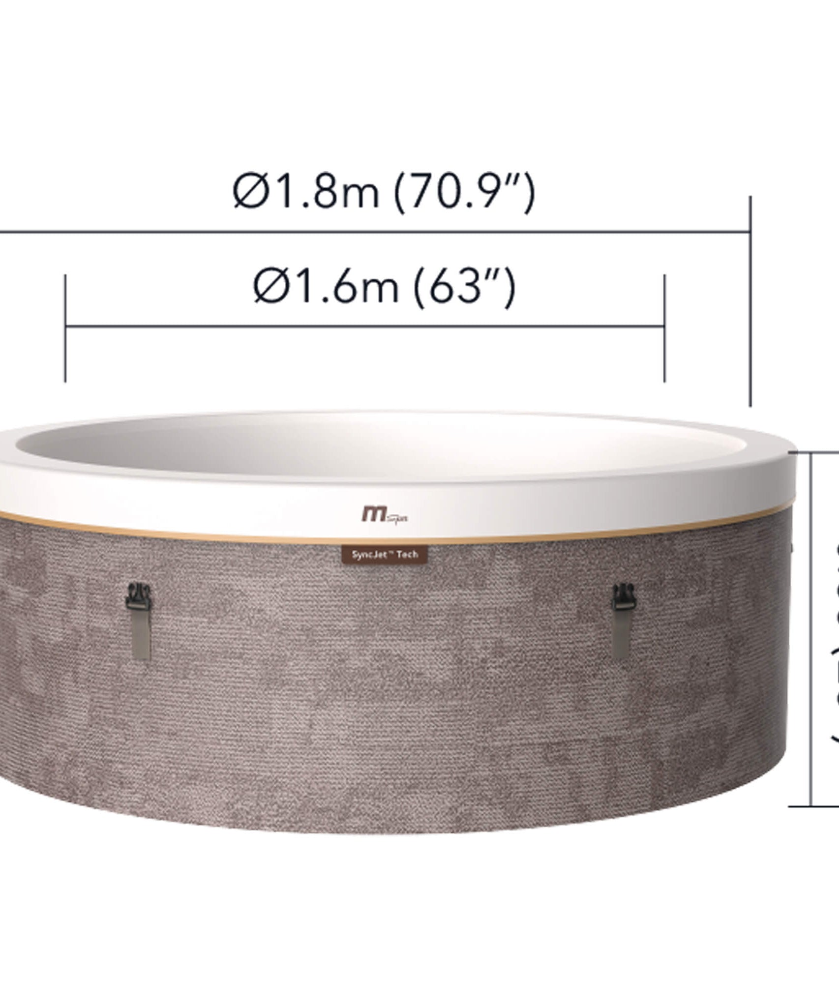 MSpa Cocoon Verto Series Six-Person Inflatable Round Hot Tub With Hydro Massage [F-CO063WE] (SAK50928)