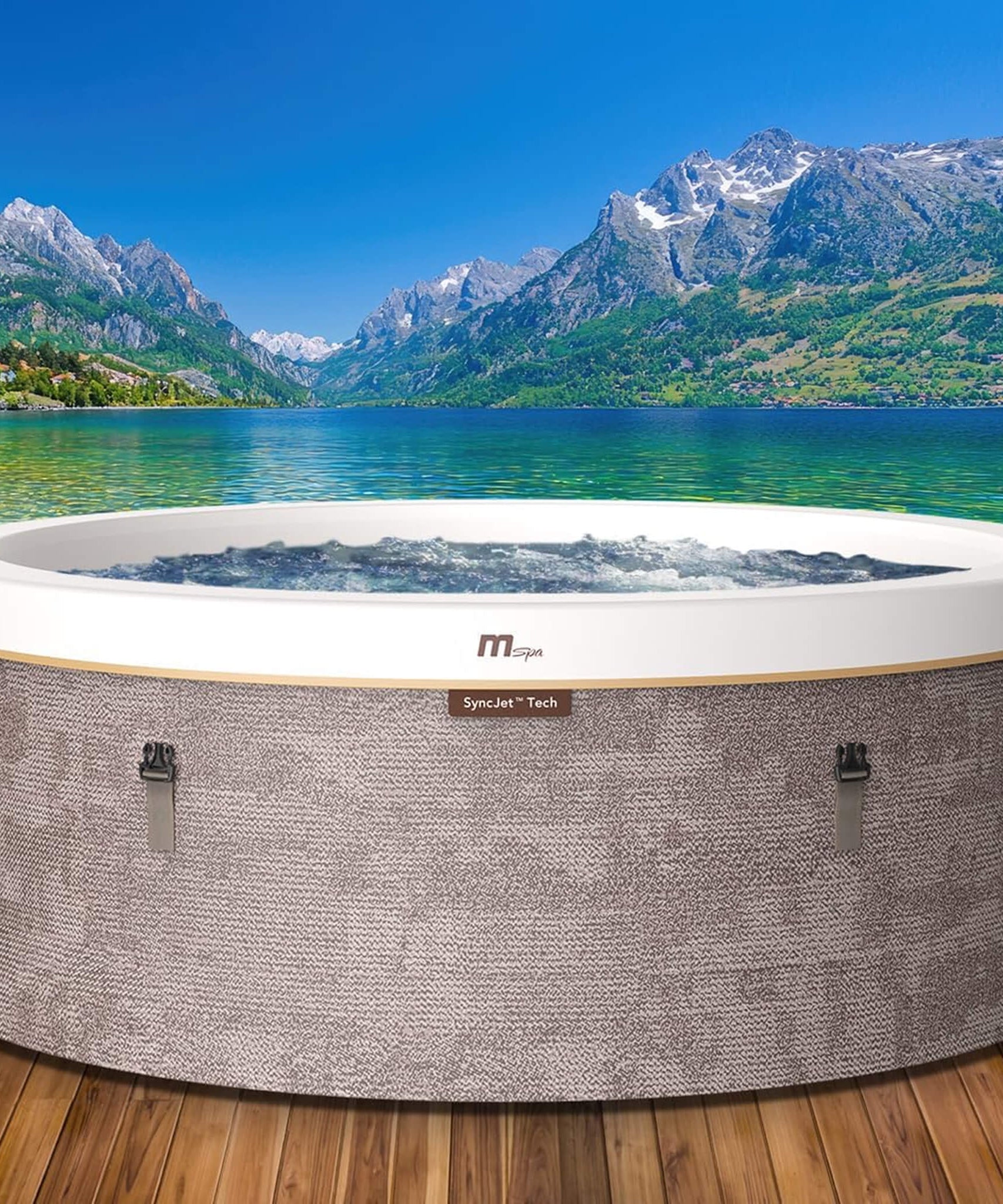 MSpa Cocoon Verto Series Six-Person Inflatable Round Hot Tub With Hydro Massage [F-CO063WE] (SAK50928)
