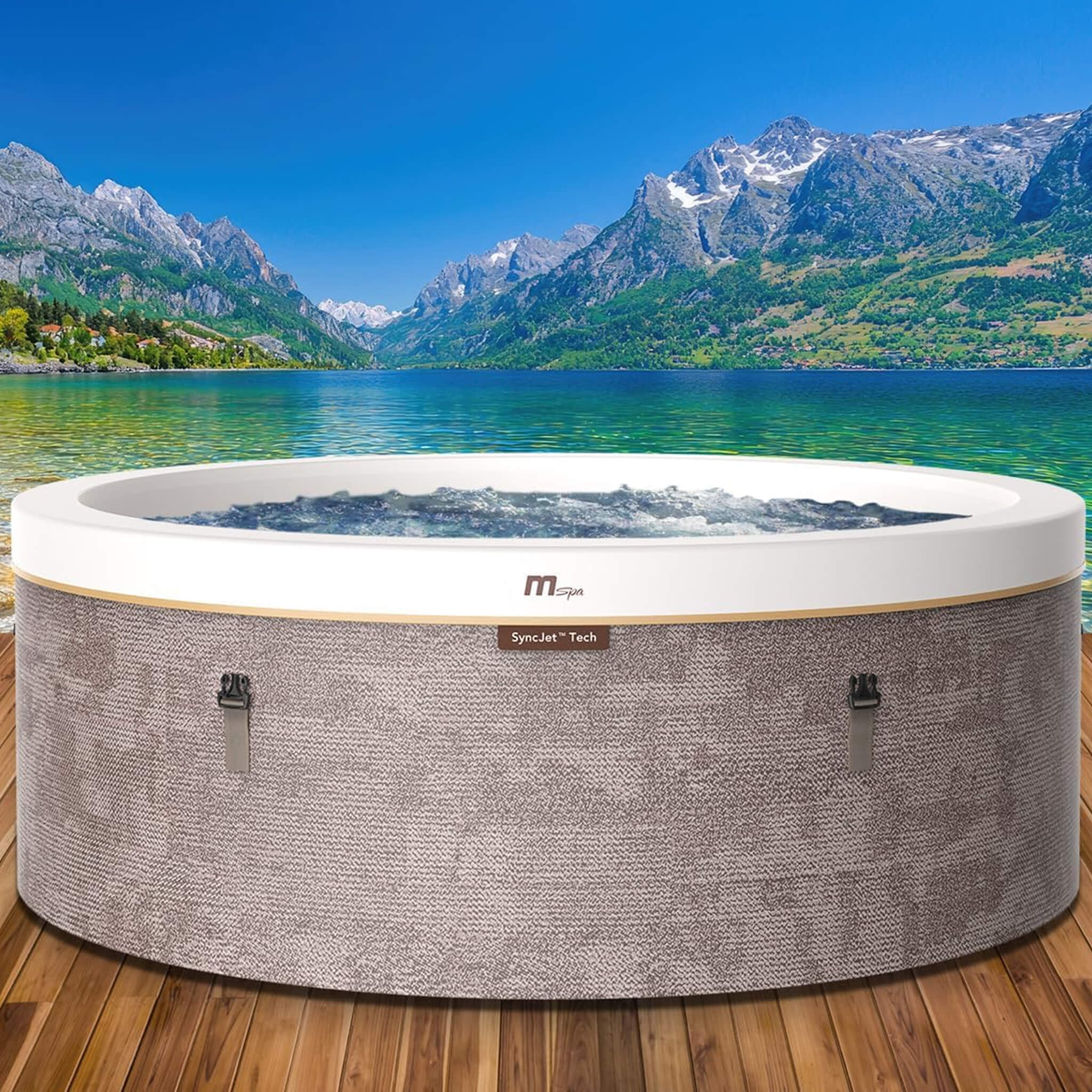 MSpa Cocoon Verto Series Six-Person Inflatable Round Hot Tub With Hydro Massage [F-CO063WE] (SAK50928)