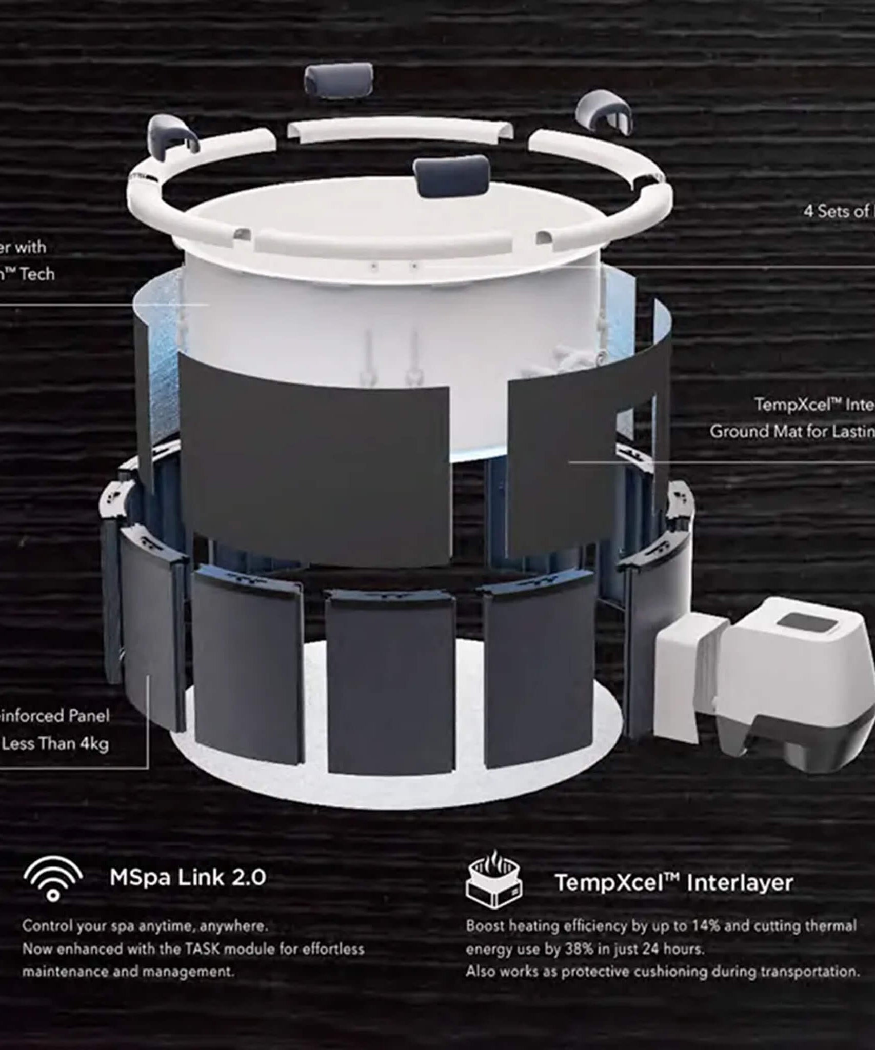 MSpa Denver Frame Series Six-Person Inflatable Round Hot Tub With Hydro Massage [F-DE066W] (SAK87043)