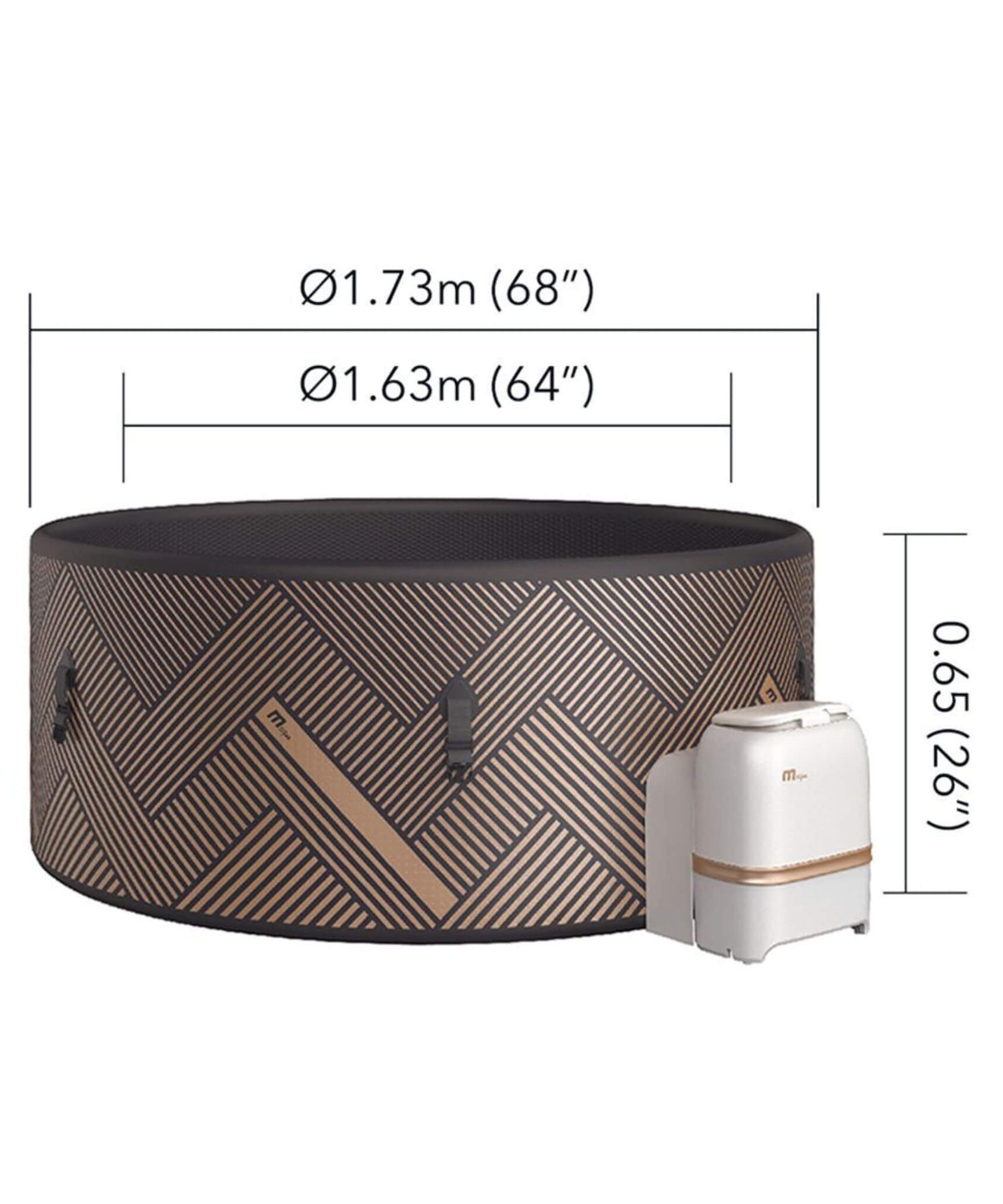 MSpa Mono Frame Series Luxury 6-Person Inflatable Round Hot Tub With WIFI Control [F-MO063W] (SAK75263)