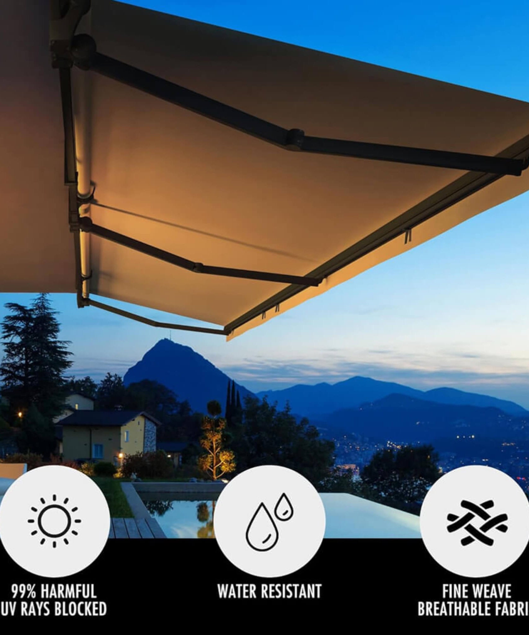 Multiple Awnings Brasilia Athena Retractable Sun Shade Awning [Made-To-Order] (SAK43179)