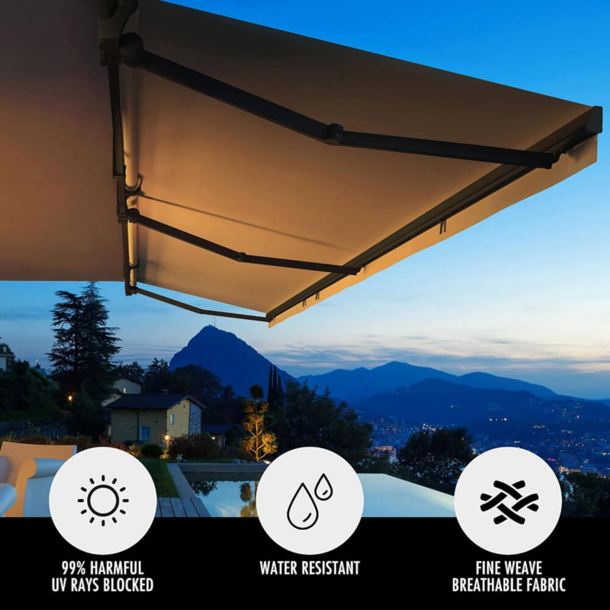 Multiple Awnings Brasilia Athena Retractable Sun Shade Awning [Made-To-Order] (SAK43179)