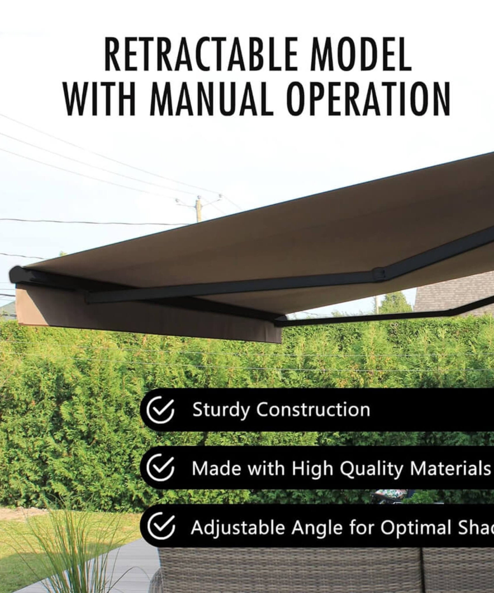 Multiple Awnings Brasilia Athena Retractable Sun Shade Awning [Made-To-Order] (SAK43179)