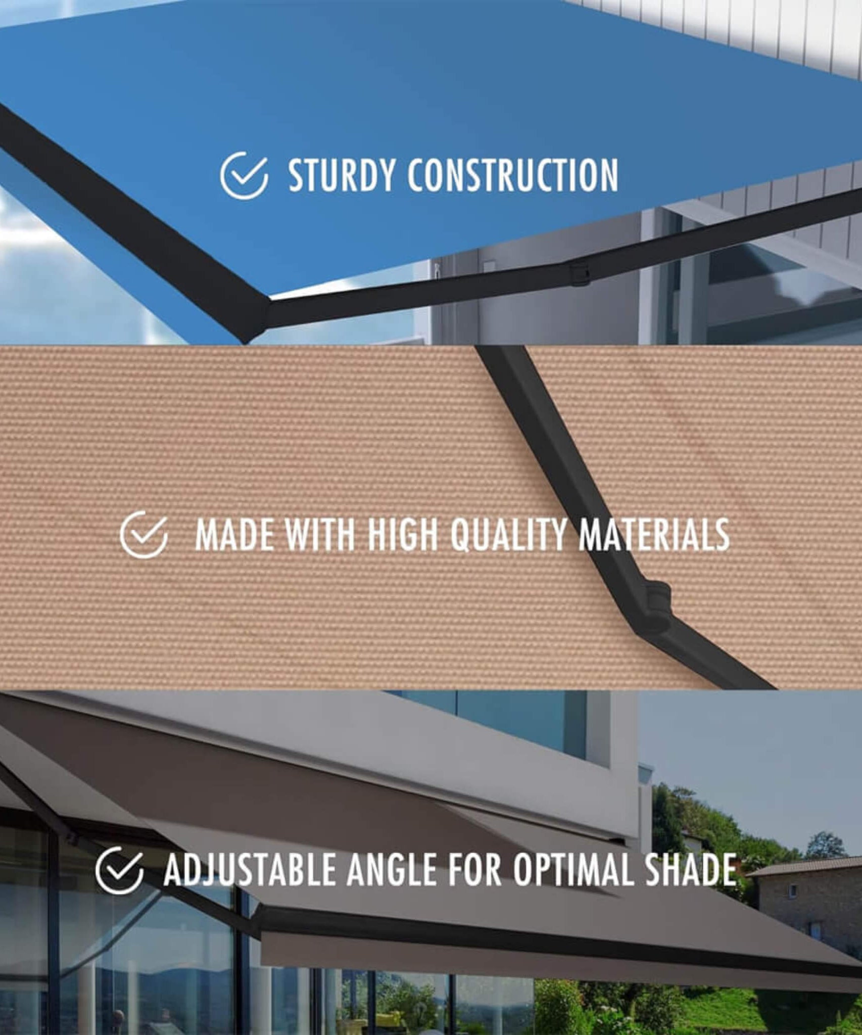 Multiple Awnings Brasilia Athena Retractable Sun Shade Awning [Made-To-Order] (SAK43179)