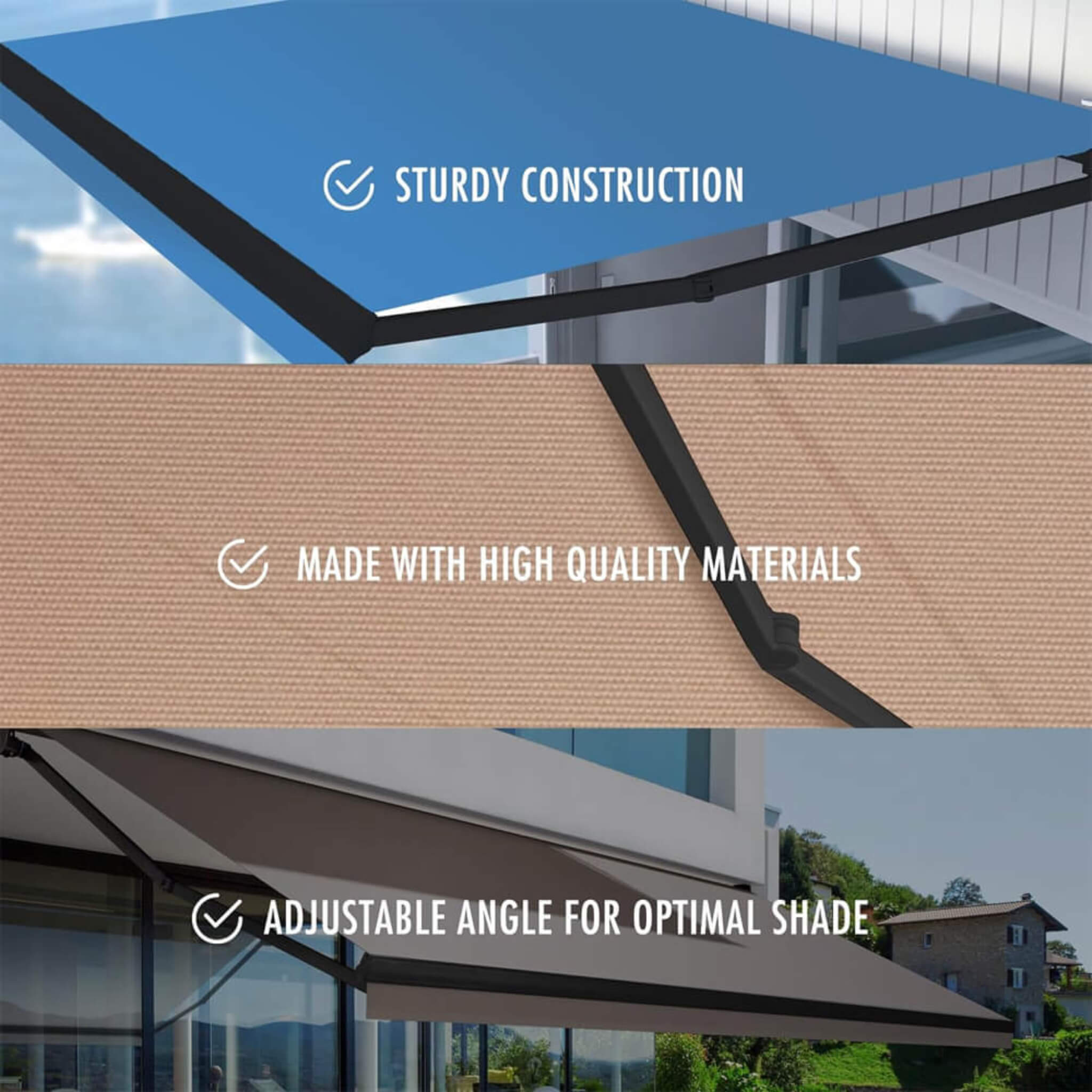Multiple Awnings Brasilia Athena Retractable Sun Shade Awning [Made-To-Order] (SAK43179)