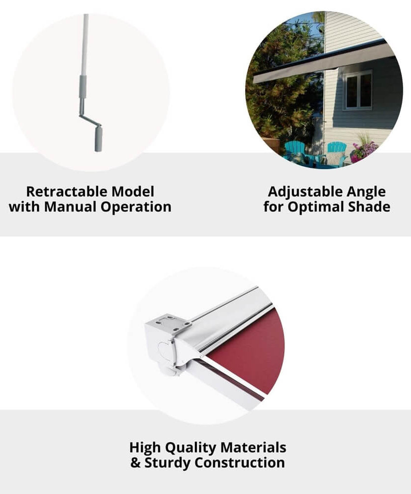 Multiple Awnings Brasilia Europa Premium Outdoor Semi-Cassette Retractable Sun Shade Awning [Made-To-Order] (SAK76825)