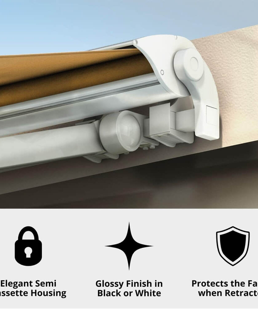 Multiple Awnings Brasilia Europa Premium Outdoor Semi-Cassette Retractable Sun Shade Awning [Made-To-Order] (SAK76825)
