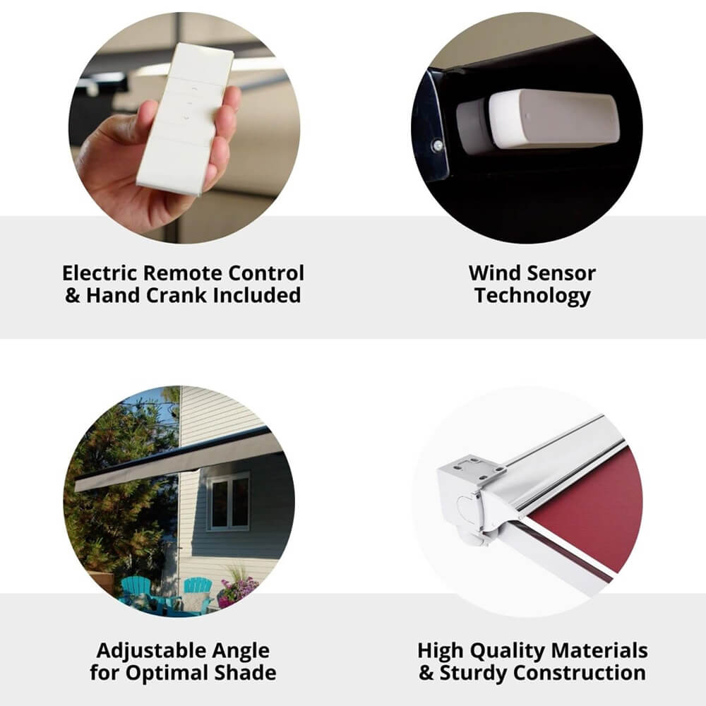 Multiple Awnings Brasilia Europa Premium Outdoor Semi-Cassette Retractable Sun Shade Awning [Made-To-Order] (SAK76825)