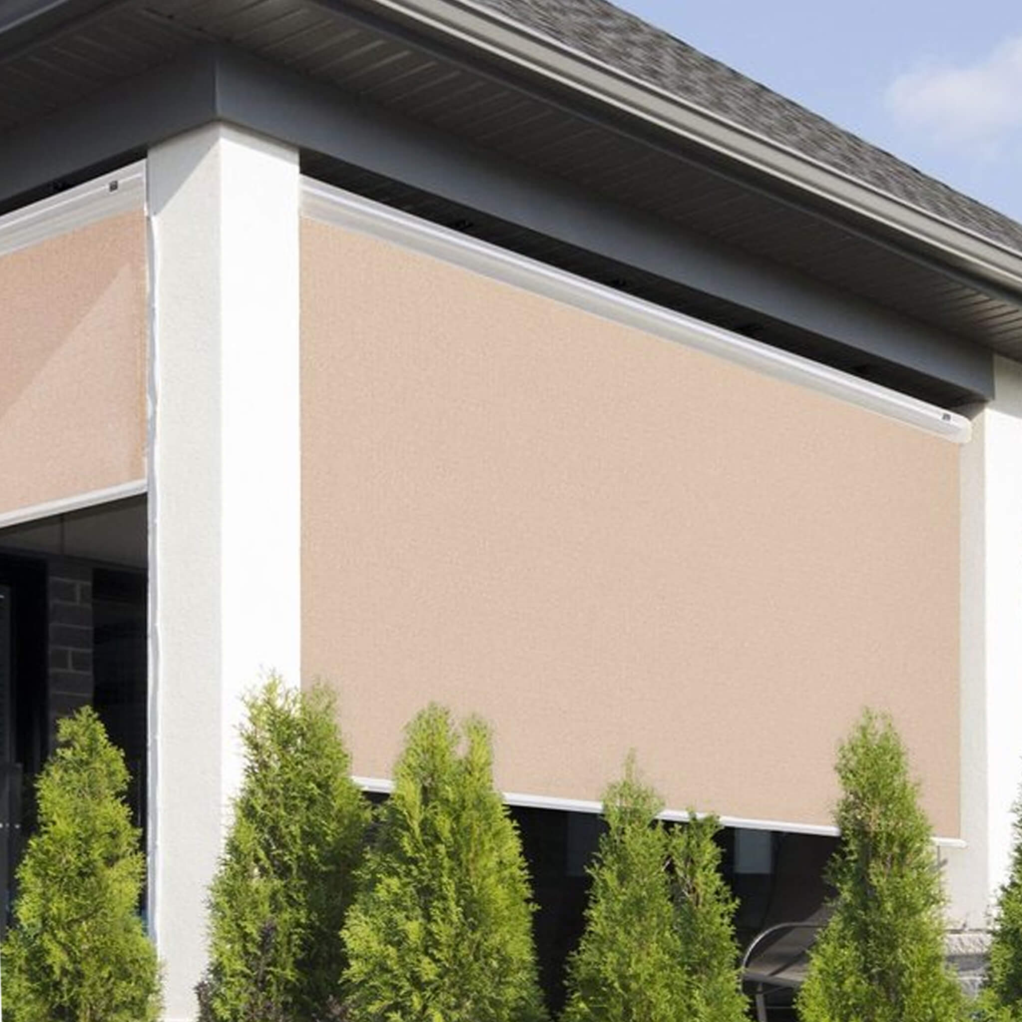 Multiple Awnings Multishade Premium Aluminum Retractable Outdoor Shade With PVC Covered Polyester Fabric [Made-To-Order] (SAK59071)
