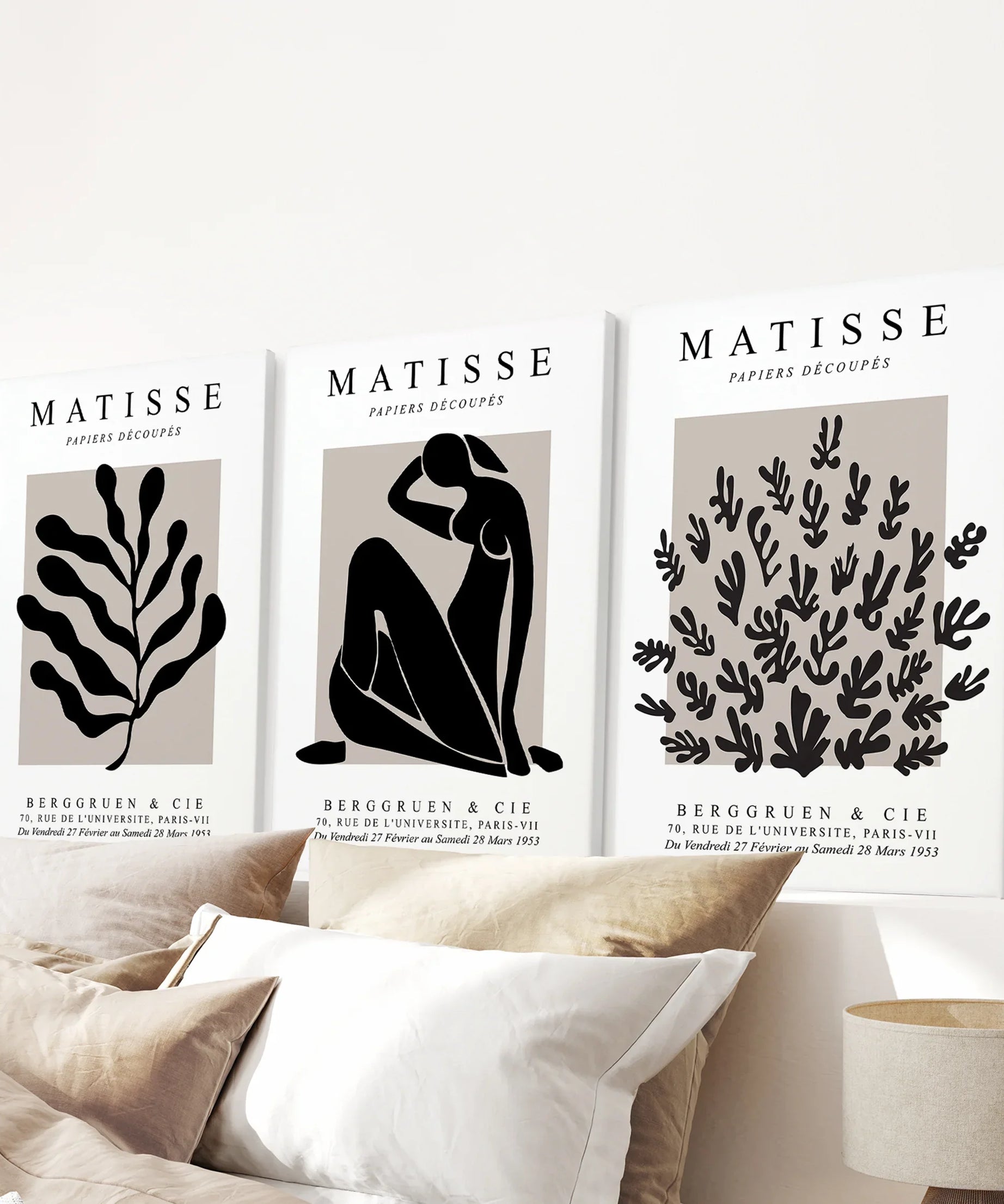 Matisse Posters Set of 3. Minimalist Botanical, Figure Prints