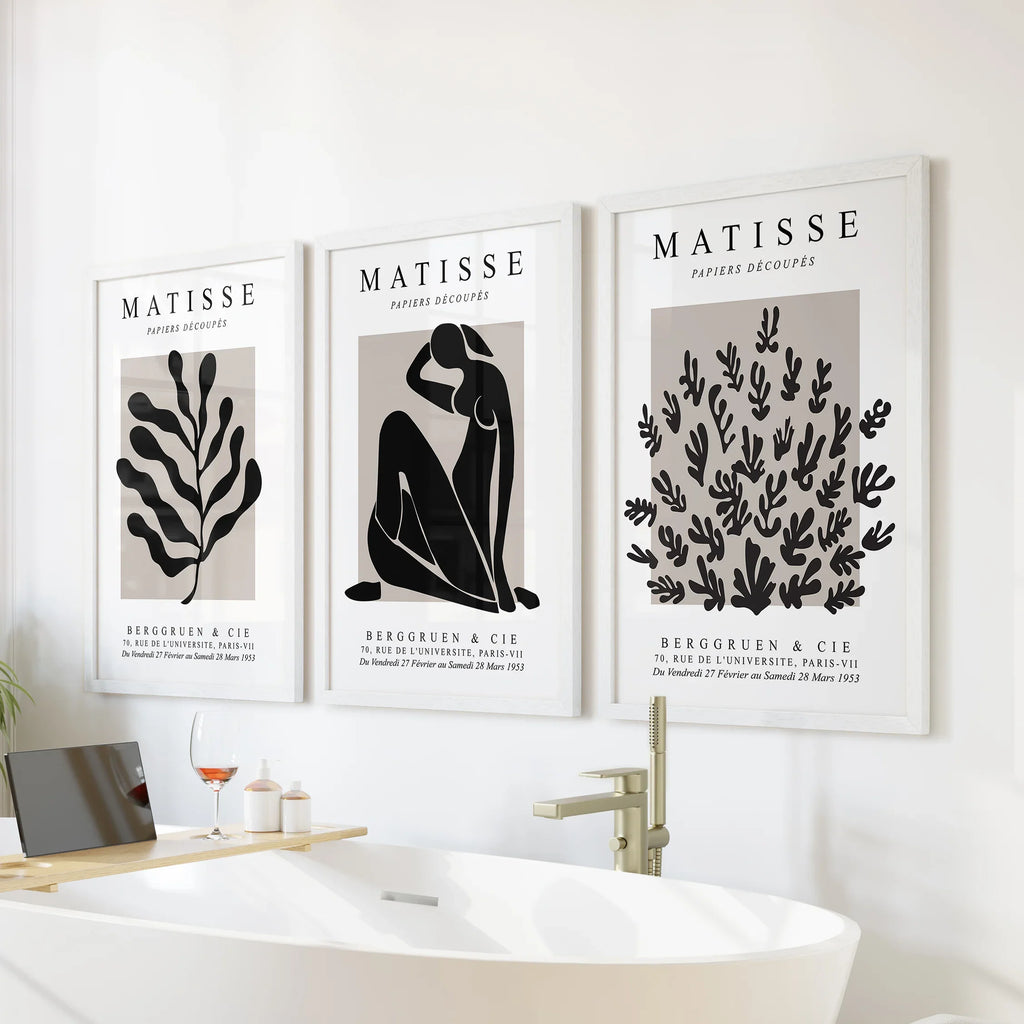 Matisse Posters Set of 3. Minimalist Botanical, Figure Prints