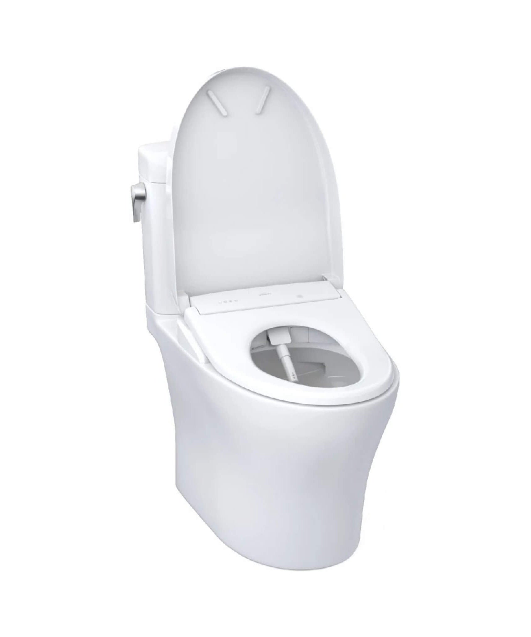 [MW4364736CEMFGN#01] TOTO Aquia IV Cube 1.28 GPF And 0.9 GPF Dynamax Tornado Flush Toilet With Washlet S7A Bidet Seat (SAK74285)