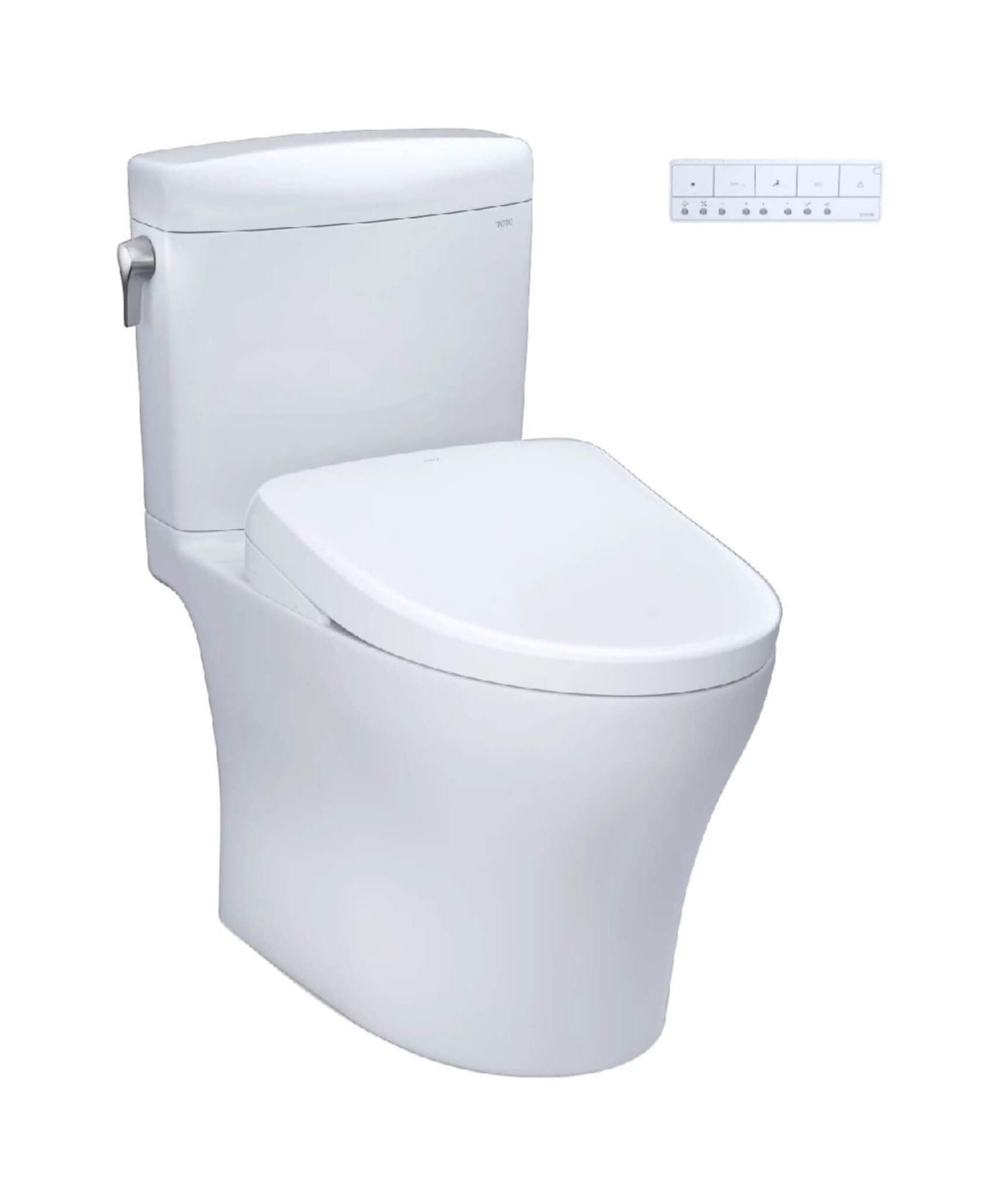 [MW4364736CEMFGN#01] TOTO Aquia IV Cube 1.28 GPF And 0.9 GPF Dynamax Tornado Flush Toilet With Washlet S7A Bidet Seat (SAK74285)