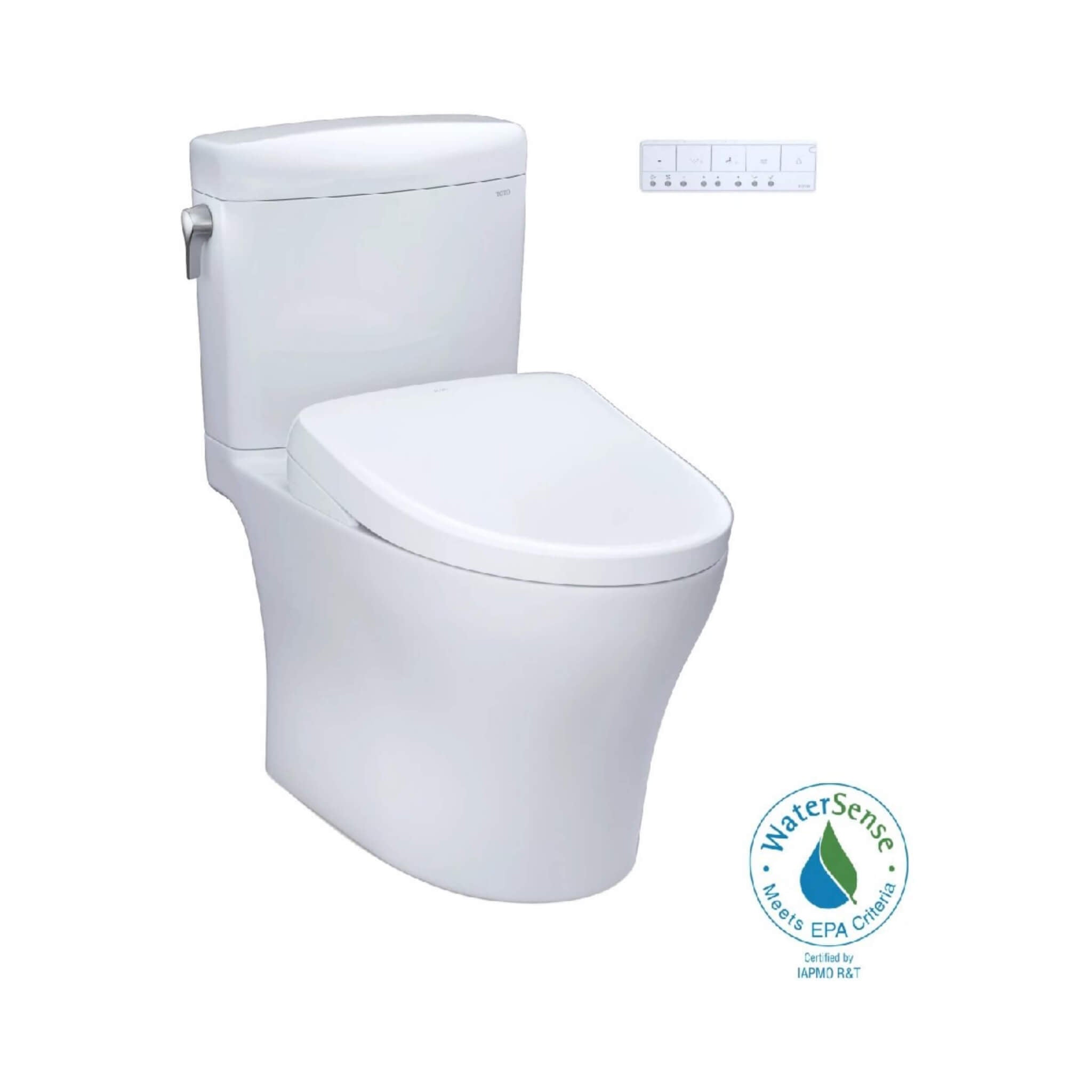[MW4364736CEMFGN#01] TOTO Aquia IV Cube 1.28 GPF And 0.9 GPF Dynamax Tornado Flush Toilet With Washlet S7A Bidet Seat (SAK74285)