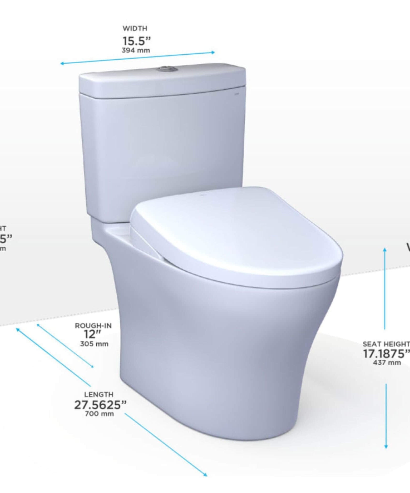 [MW4464726CEMFGN#01] TOTO Aquia IV Dual Flush Elongated Universal Height Toilet With Washlet S7 Bidet Seat (SAK53982)