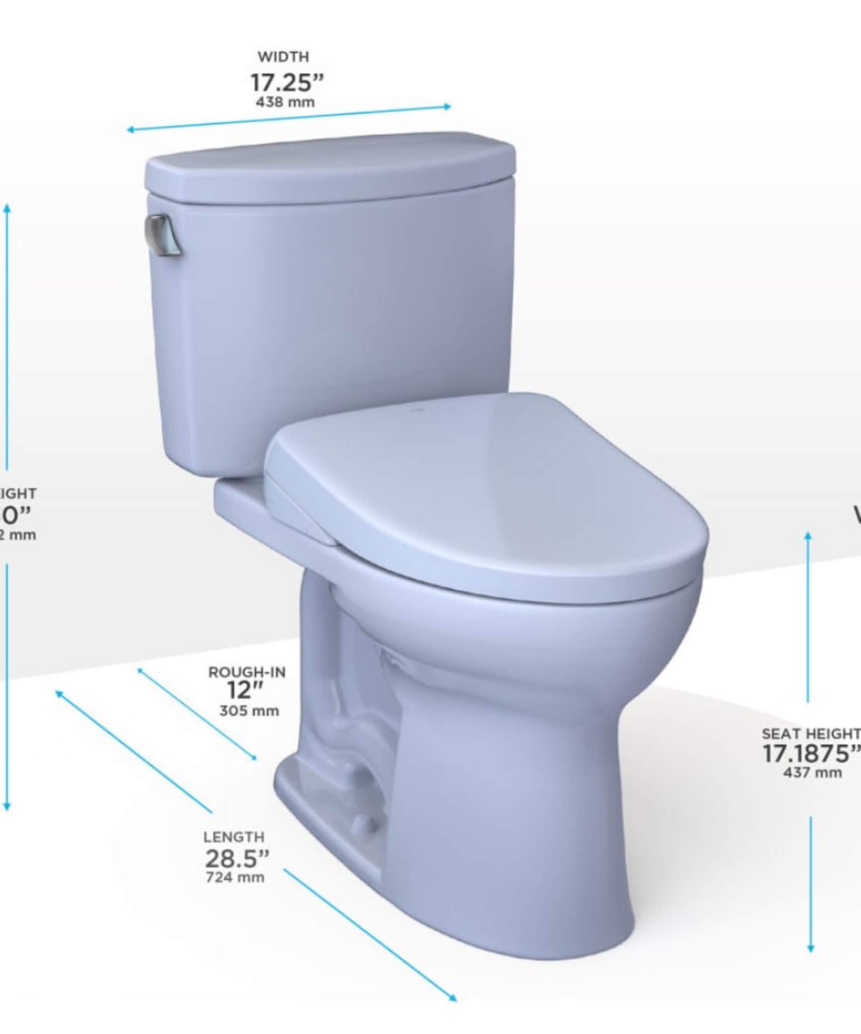 [MW4544726CEFG#01] TOTO Drake II 1.28 GPF Elongated Chair Height Toilet With Washlet S7 Bidet Seat (SAK29654)