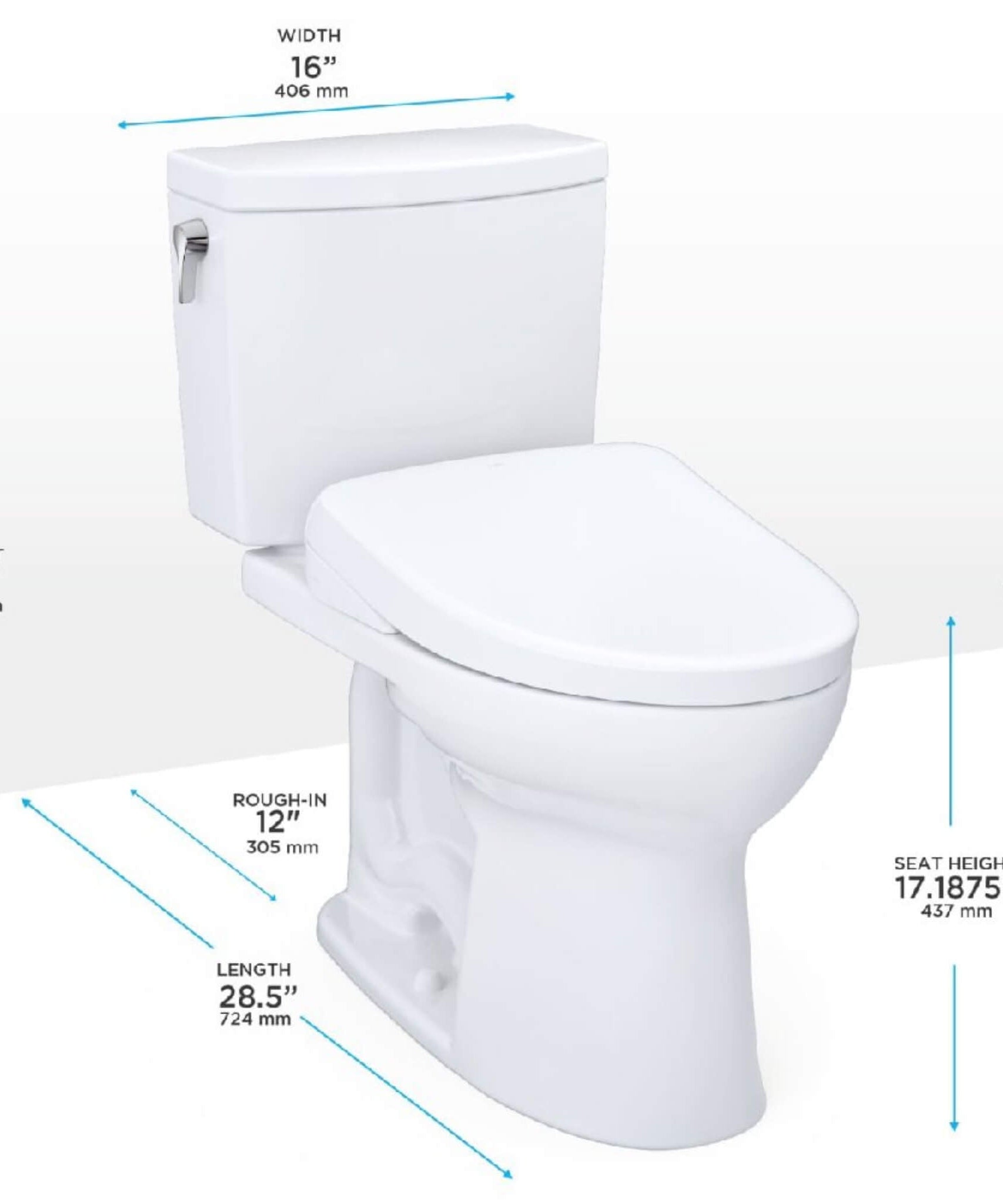 [MW4544726CUFGA#01] TOTO Drake II Washlet S7 And 1.0 GPF Elongated Chair Height Bidet Toilet (SAK70831)