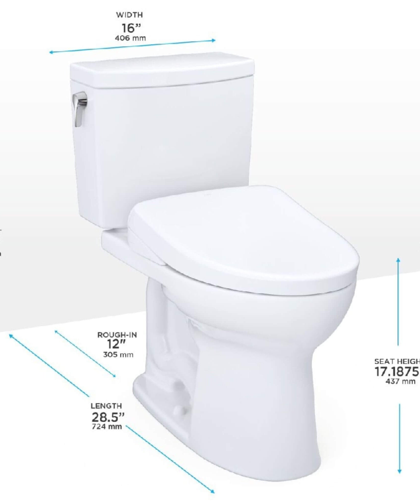 [MW4544736CUFG#01] TOTO Drake II Washlet S7A With 1.0 GPF Elongated Bidet Toilet (SAK27924)