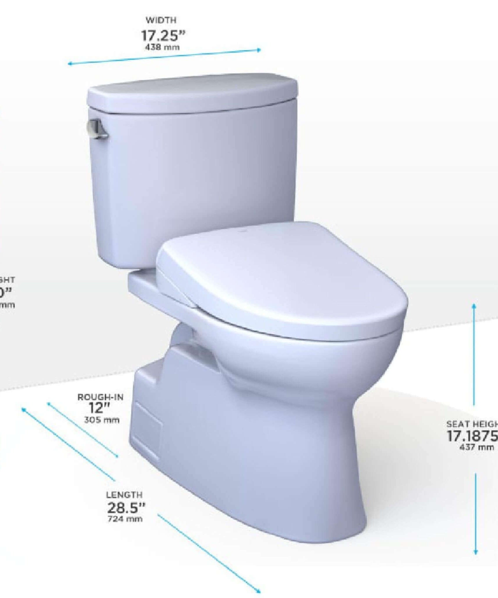 [MW4744726CEFG#01] TOTO Vespin II 1.28 GPF Chair Height Elongated Toilet With Washlet+ S7 Bidet Seat (SAK26135)