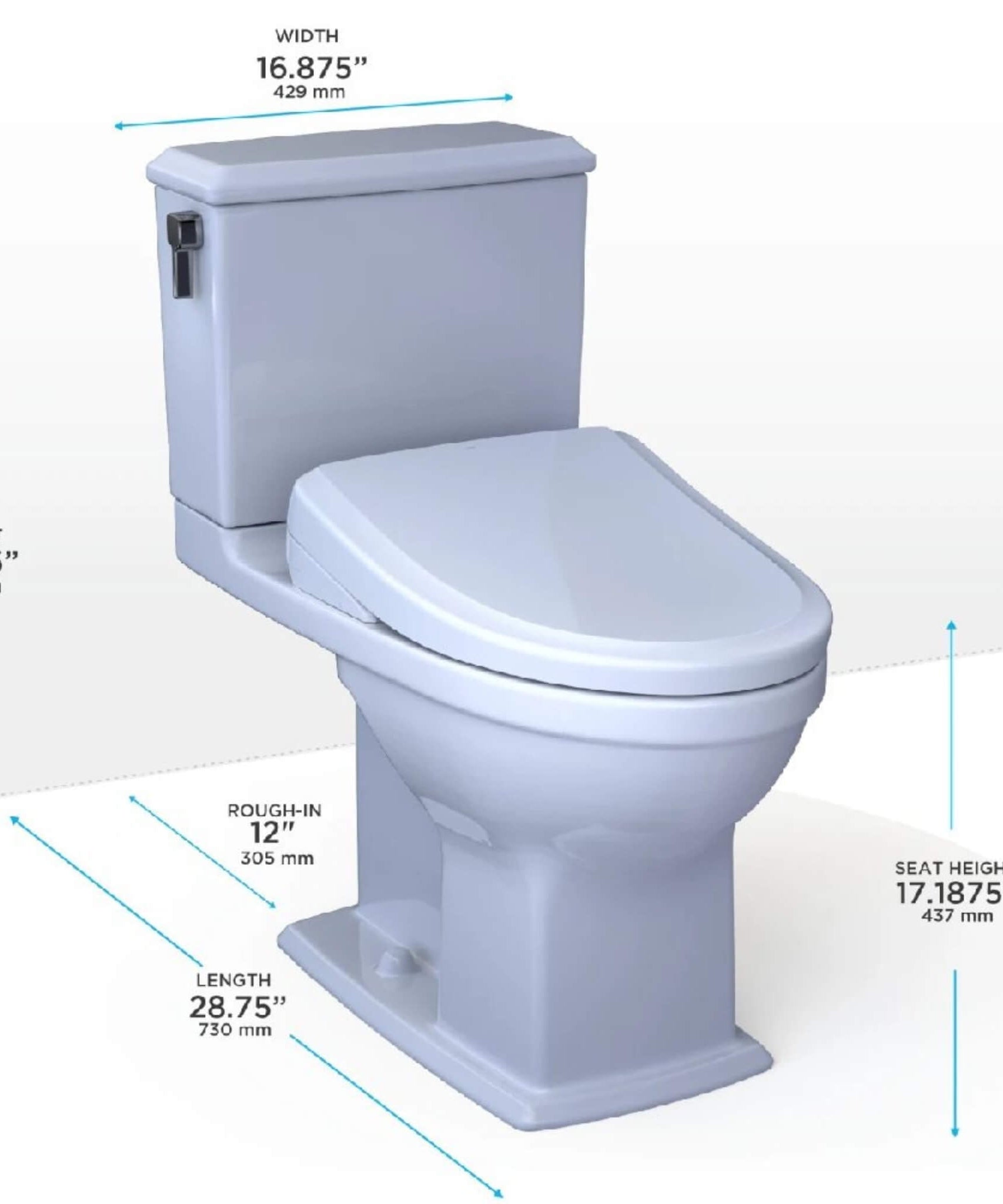 [MW4944724CEMFG#01] TOTO Connelly 0.9 GPF and 1.28 GPF Dual Flush Elongated Cefiontect Toilet With Washlet S7 Bidet Seat (SAK43705)