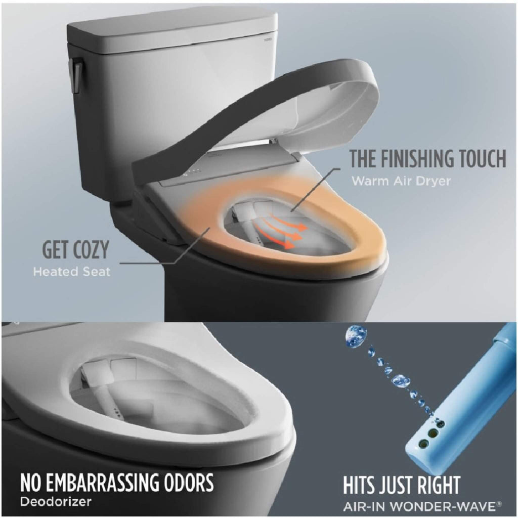 [MW4944724CEMFG#01] TOTO Connelly 0.9 GPF and 1.28 GPF Dual Flush Elongated Cefiontect Toilet With Washlet S7 Bidet Seat (SAK43705)