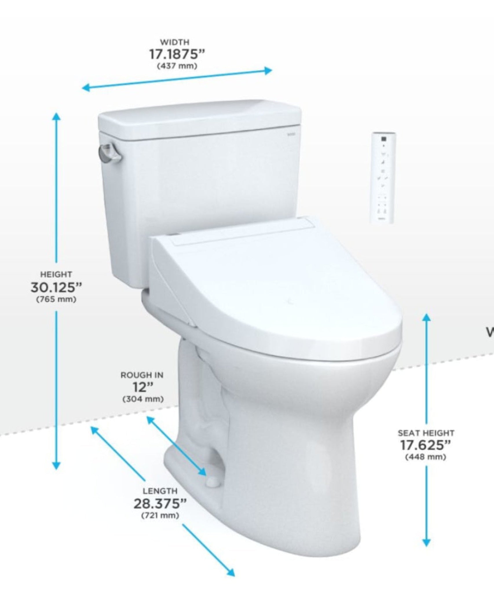 [MW7763084CEFG#01] TOTO Drake 1.28 GPF Washlet Universal Height Chair With C5 Bidet Toilet Seat (SAK70835)