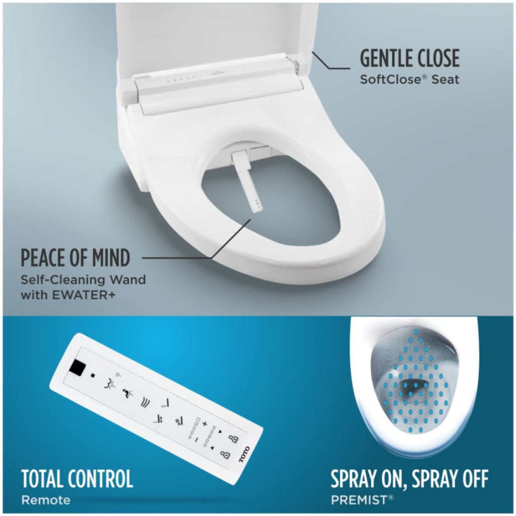 [MW7763084CEG#01] TOTO Drake 1.28 GPF Washlet Elongated Toilet With C5 Bidet Seat (SAK74362)