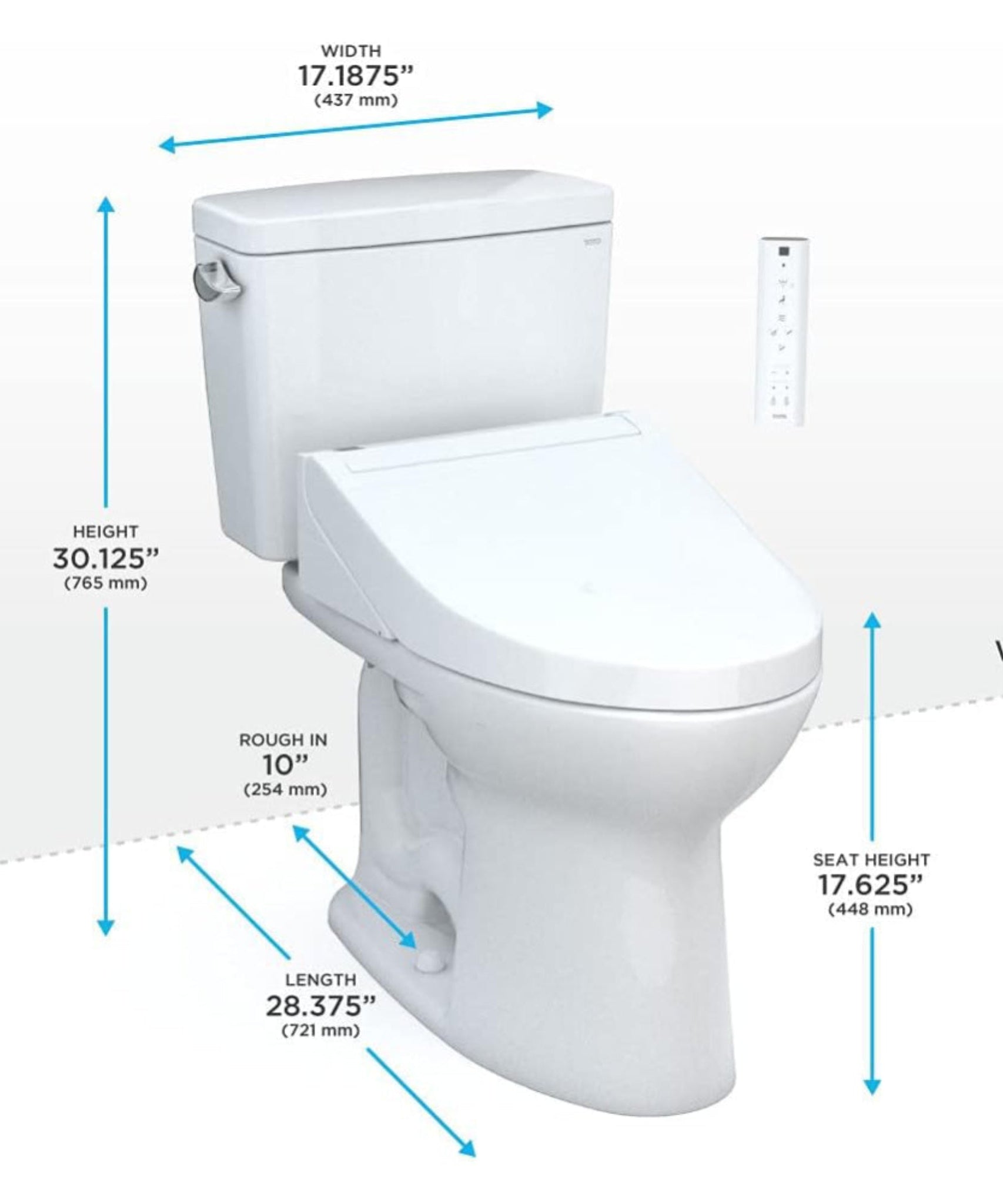 [MW7763084CSFG.10#01] TOTO Drake 1.6 GPF ELongated Chair Height Toilet With C5 Soft Close Bidet Seat (SAK71312)