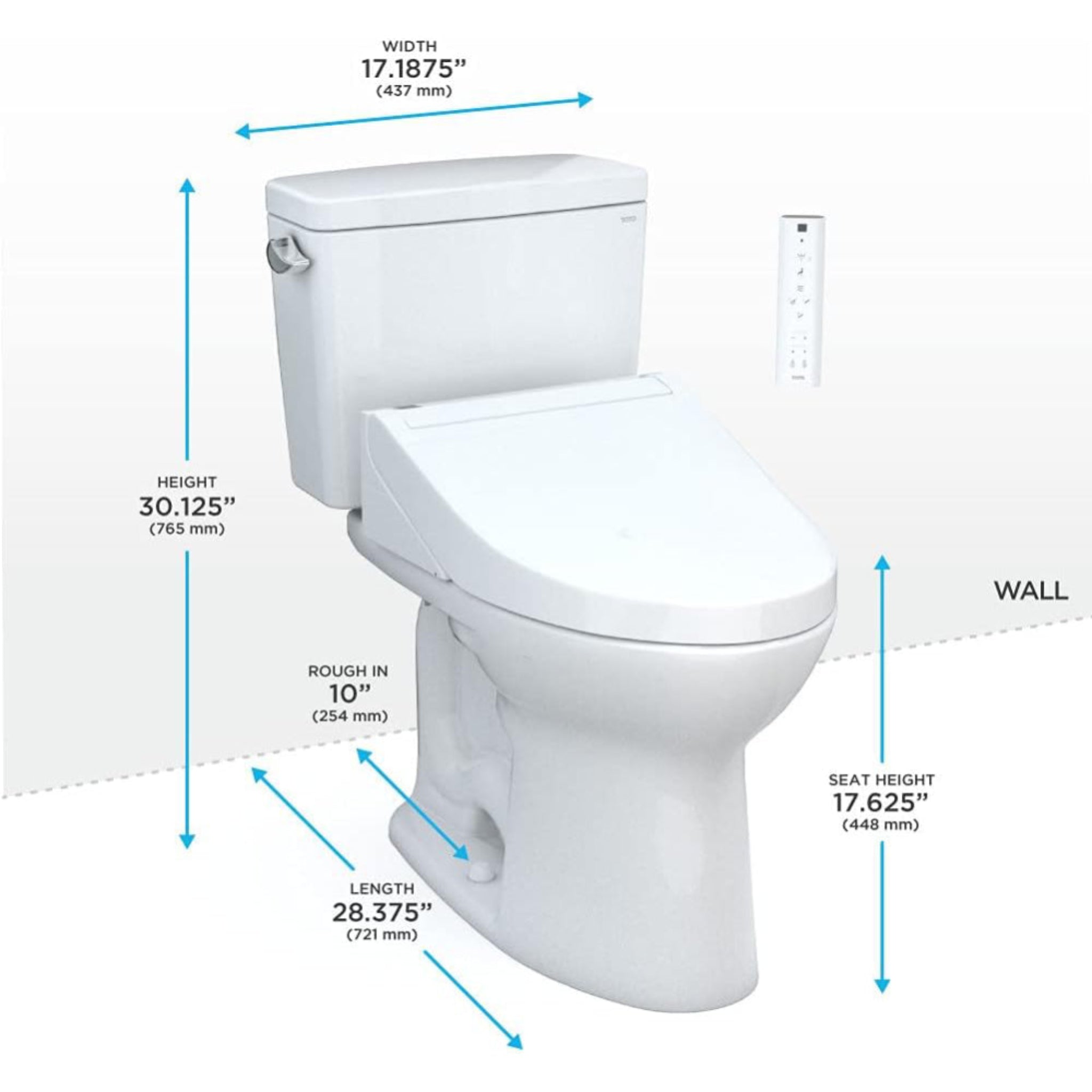 [MW7763084CSFG.10#01] TOTO Drake 1.6 GPF ELongated Chair Height Toilet With C5 Soft Close Bidet Seat (SAK71312)
