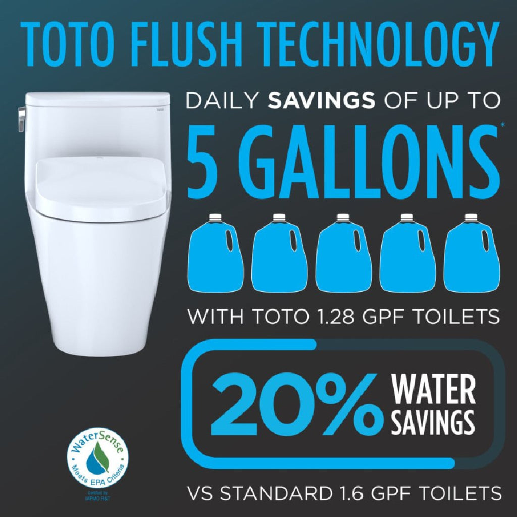 [MW7764726CEFG.10#01] TOTO Drake 1.28 GPF Universal Height Toilet With Washlet S7 Bidet Seat And 10" Rough-In (SAK58267)