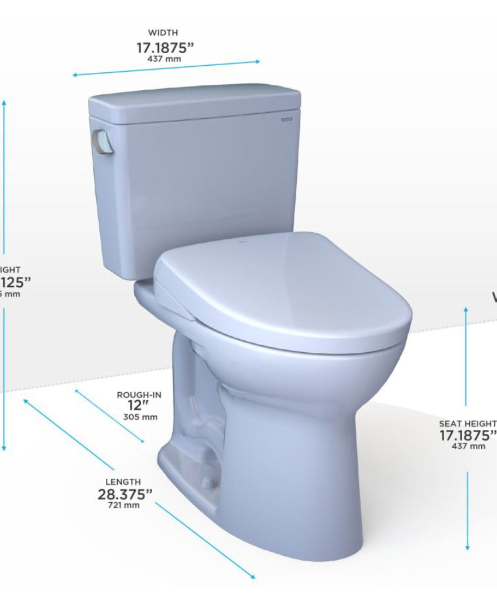 [MW7764726CSFG#01] TOTO Drake 1.6 GPF Elongated Chair Height Toilet With Washlet S7 Heated Bidet Seat And Night Light (SAK56817)